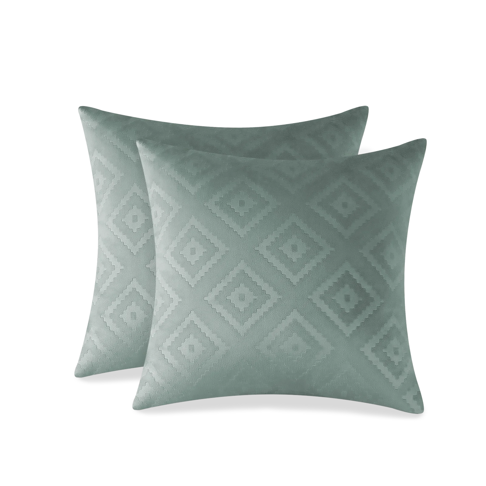 YSTYLE Velvet Sofa Cushion Covers, Decorative Throw Pillow Covers, 2 pcs, Hidden Zipper-Square shape