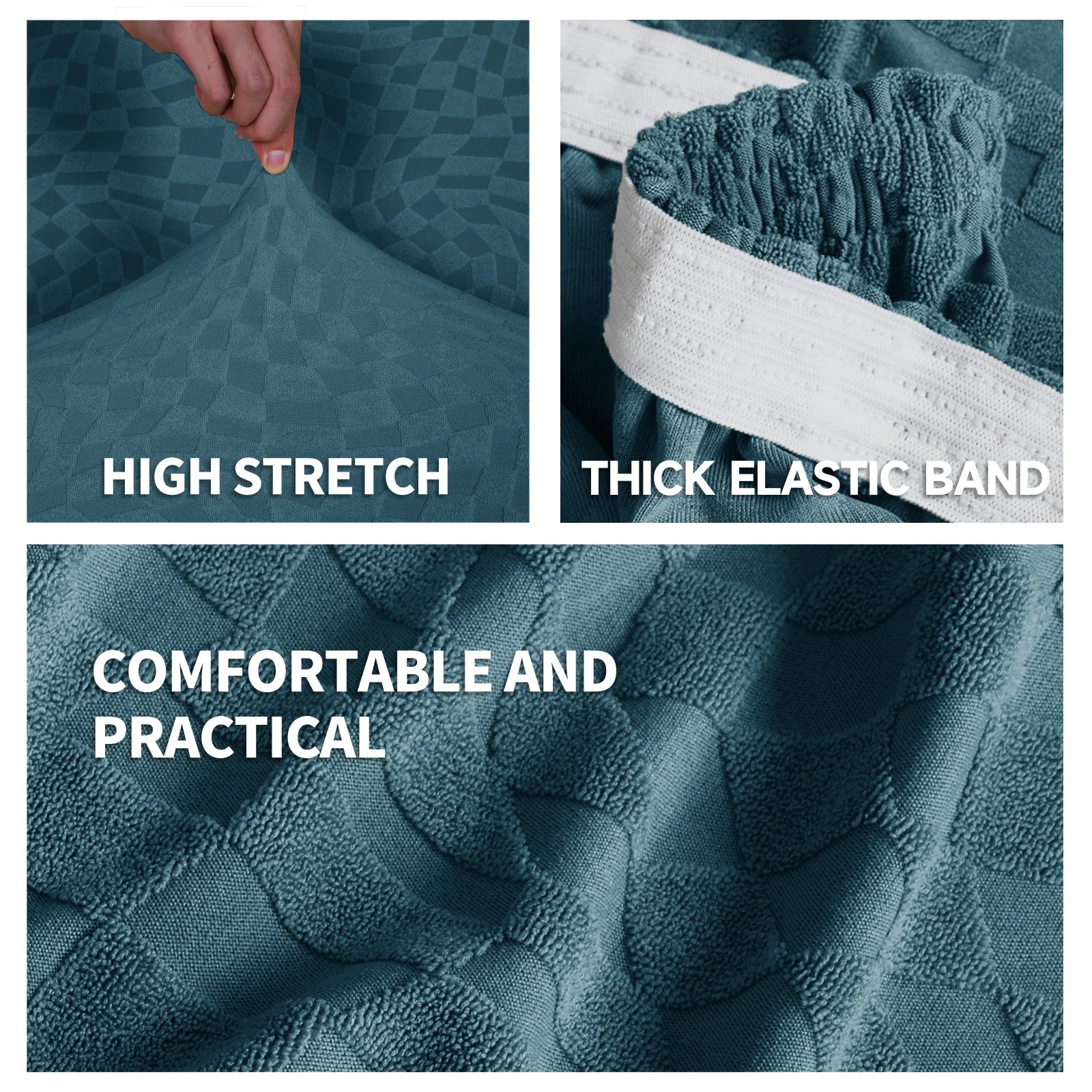 YSTYLE 2 Pieces Sofa Cushion Cover – Stretch Fit, Anti-Slip Design, Universal Use, Geometric Style, Full Protection-Jacquard Plaid