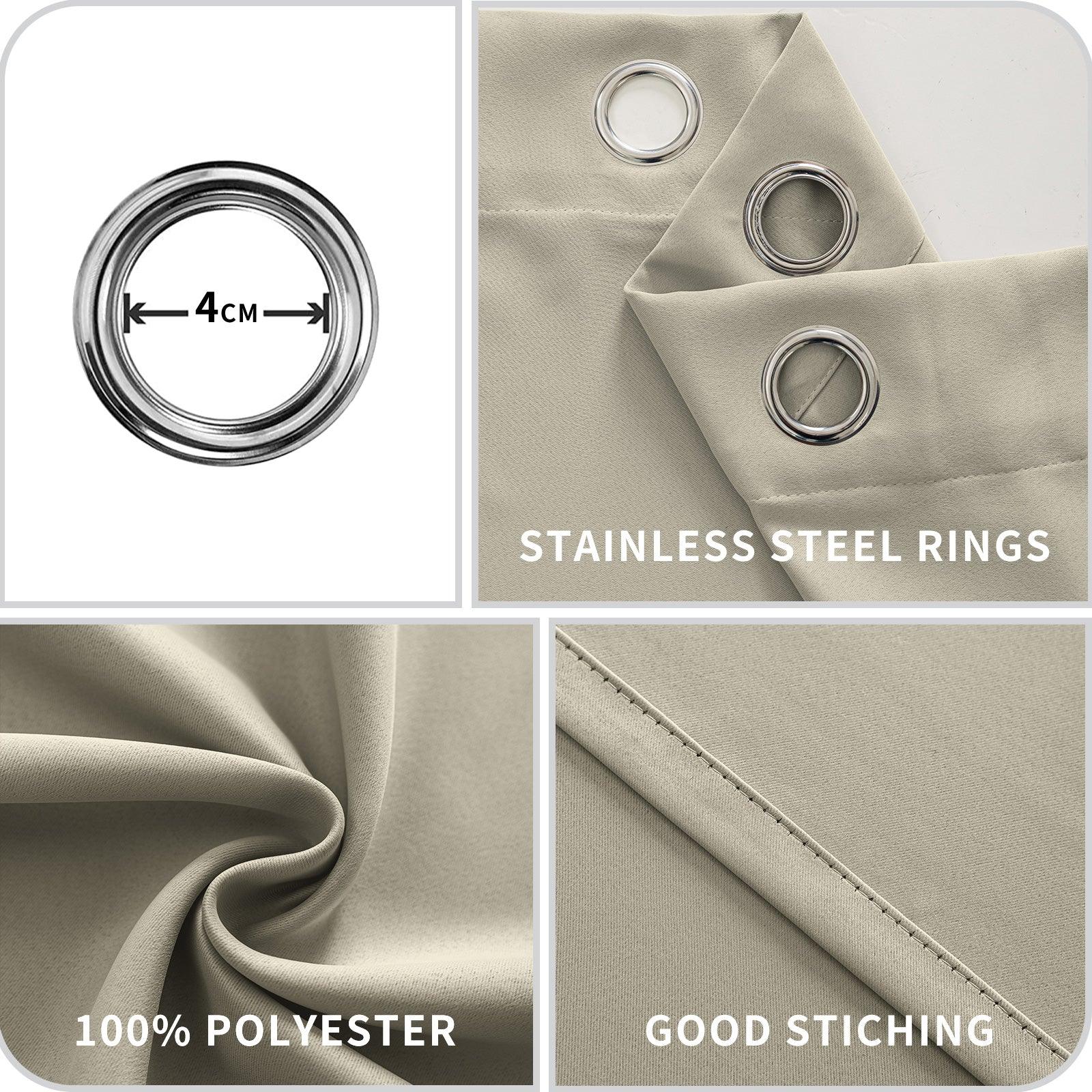 YSTYLE 2 Pieces Waterproof Blackout Curtains Thermal Insulated-YSTYLE