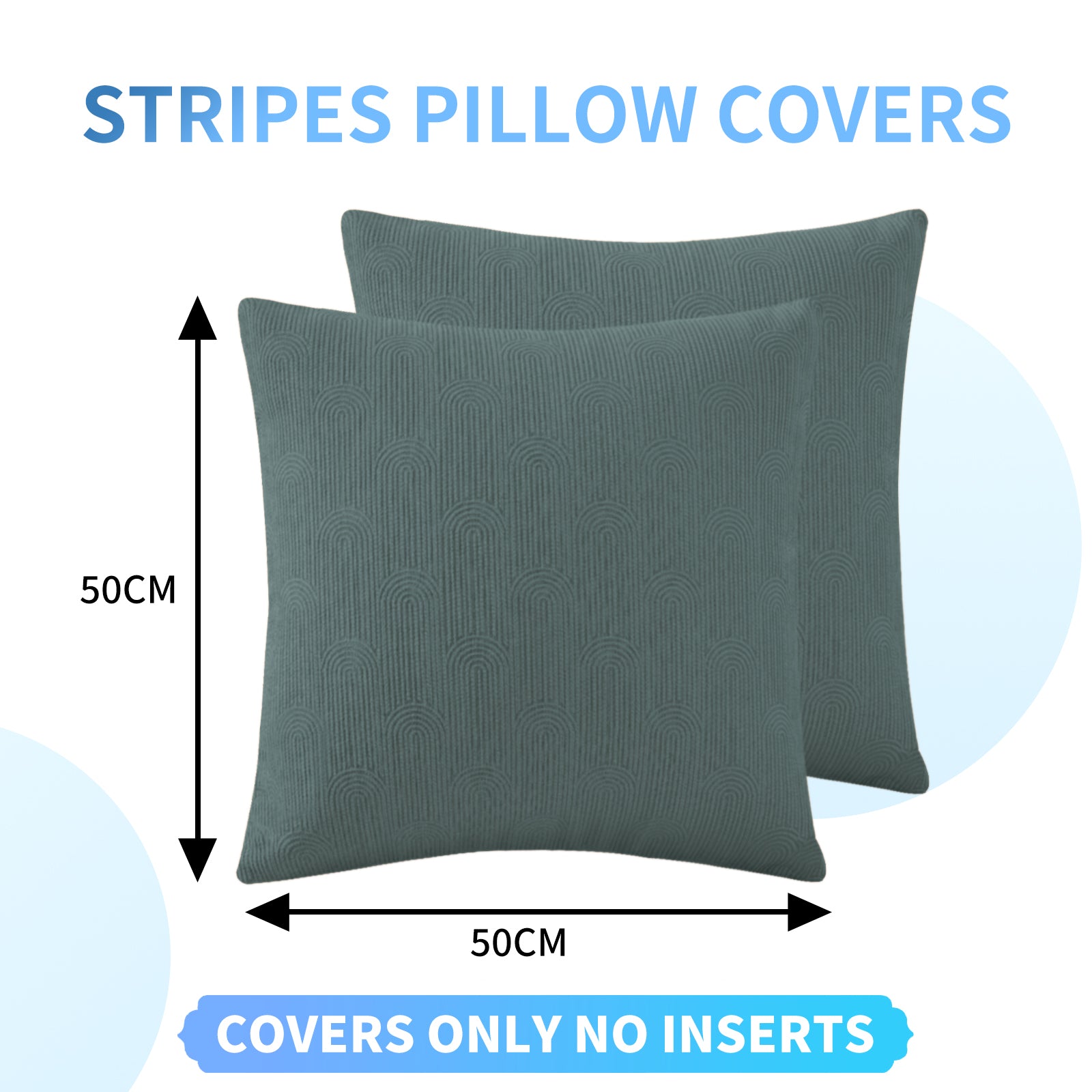 Ystyle Cushion Covers, 50 x 50 cm, Set of 2, Cushions for Sofa with Invisible Zip, Soft Cushion Cover, Modern, Washable, for Chair Bed, Living Room, Bedroom