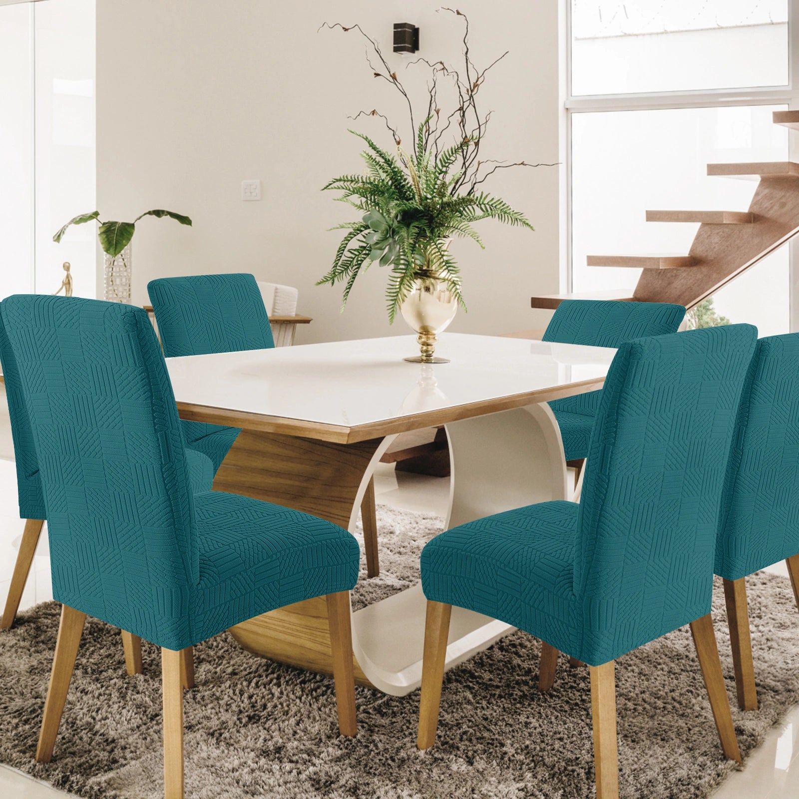 YSTYLE 6 Pieces Stretch Dining Chair Covers 48-70cm Back Height-YSTYLE