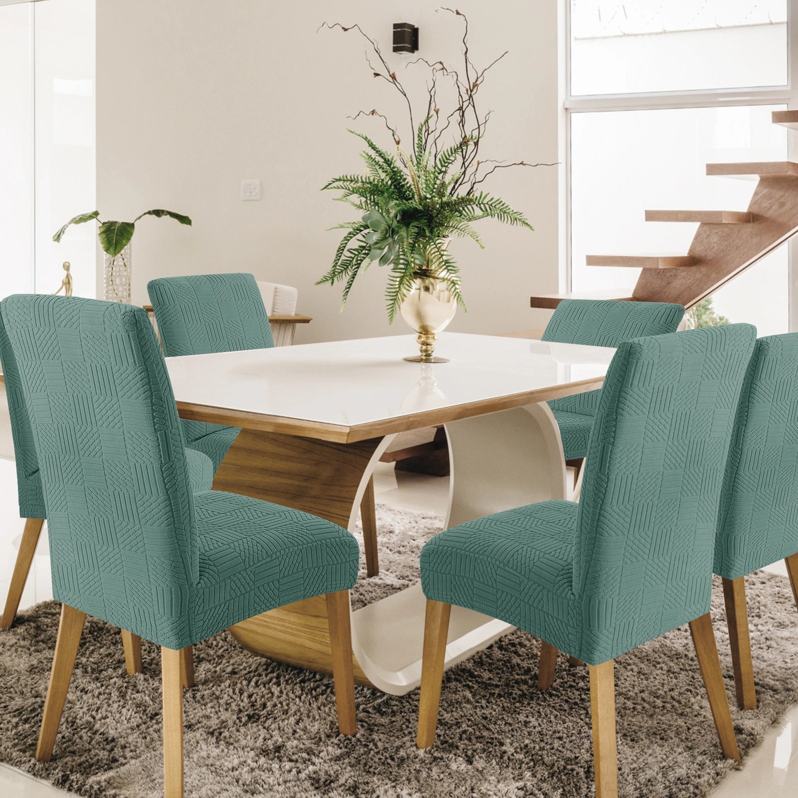 YSTYLE 6 Pieces Stretch Dining Chair Covers 48-70cm Back Height-YSTYLE