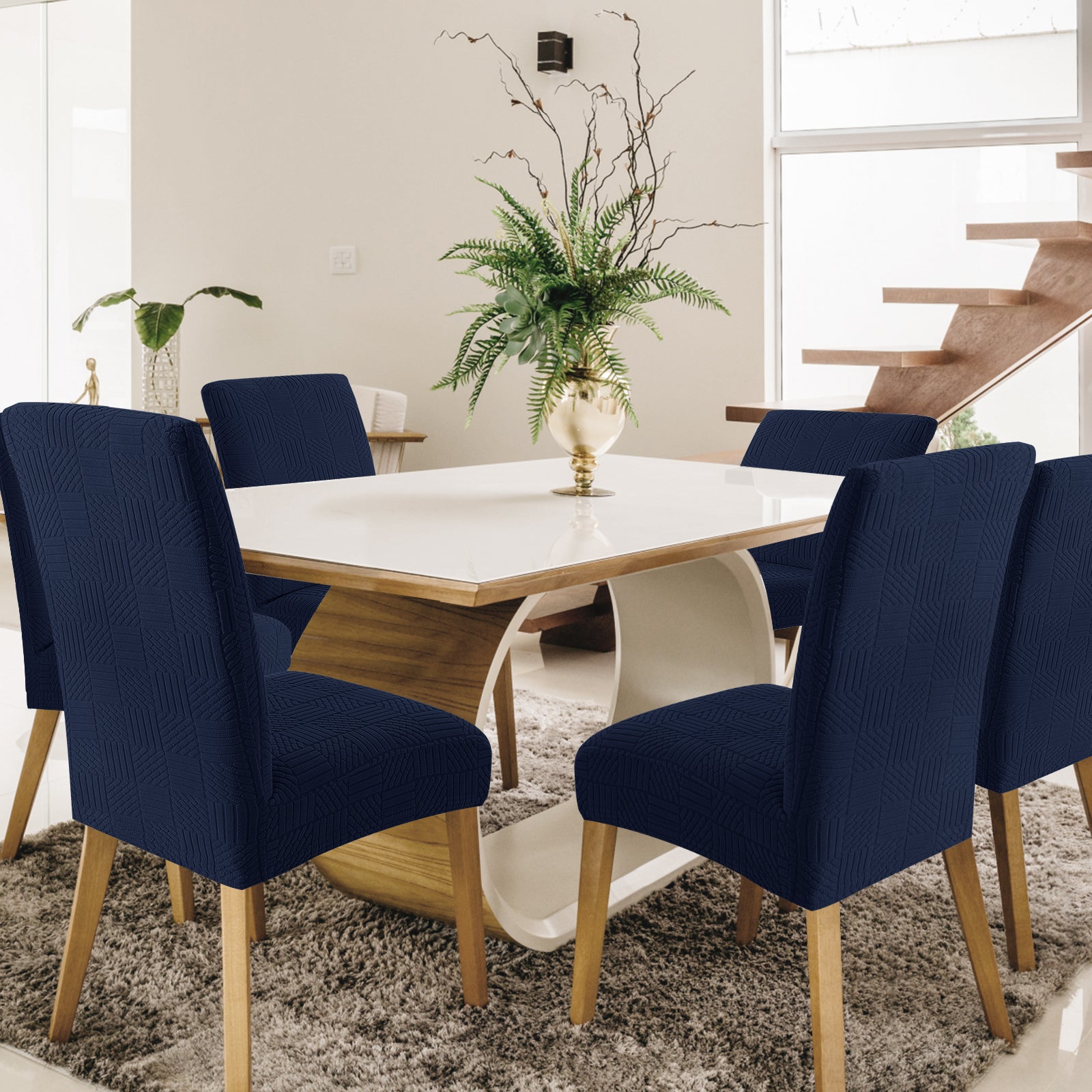 YSTYLE 4 Stück Stretch-Esszimmerstuhlbezüge 48-70 cm Rückenhöhe