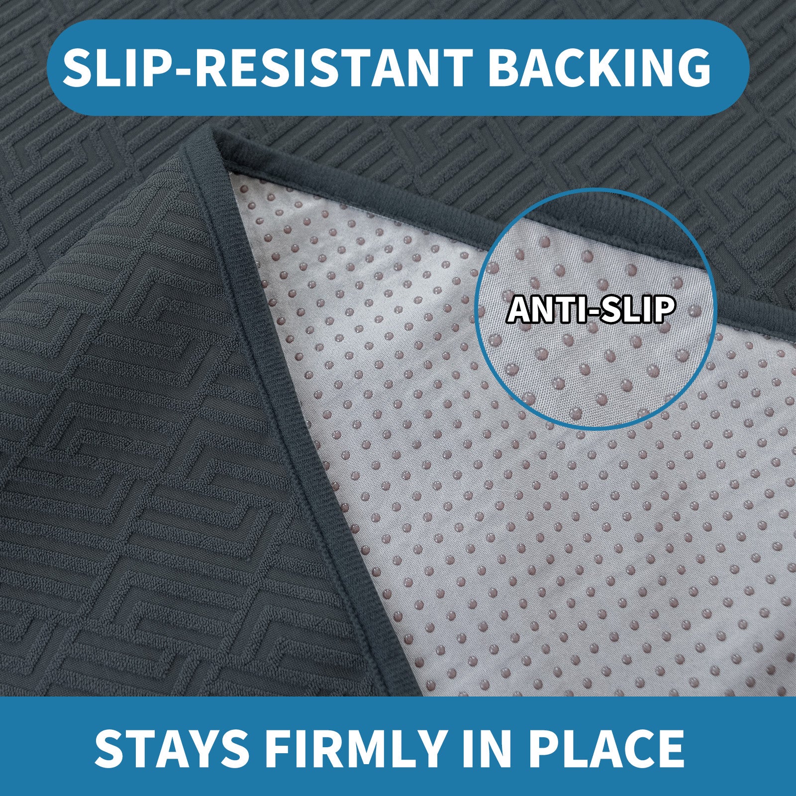 YSTYLE 3 Seater Sofa Cover with Armrests Geometric Pattern Anti Slip-YSTYLE