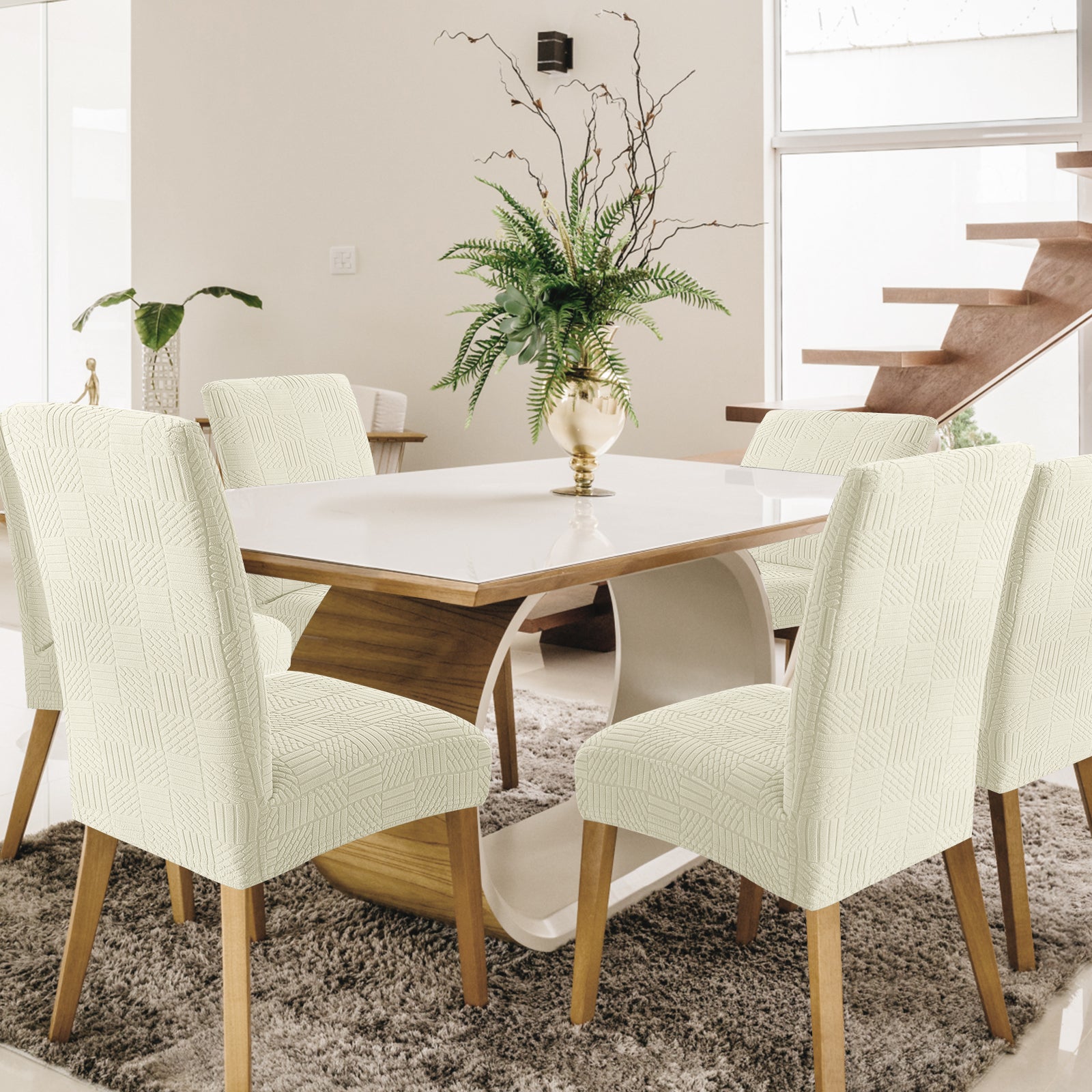 YSTYLE 4 Stück Stretch-Esszimmerstuhlbezüge 48-70 cm Rückenhöhe