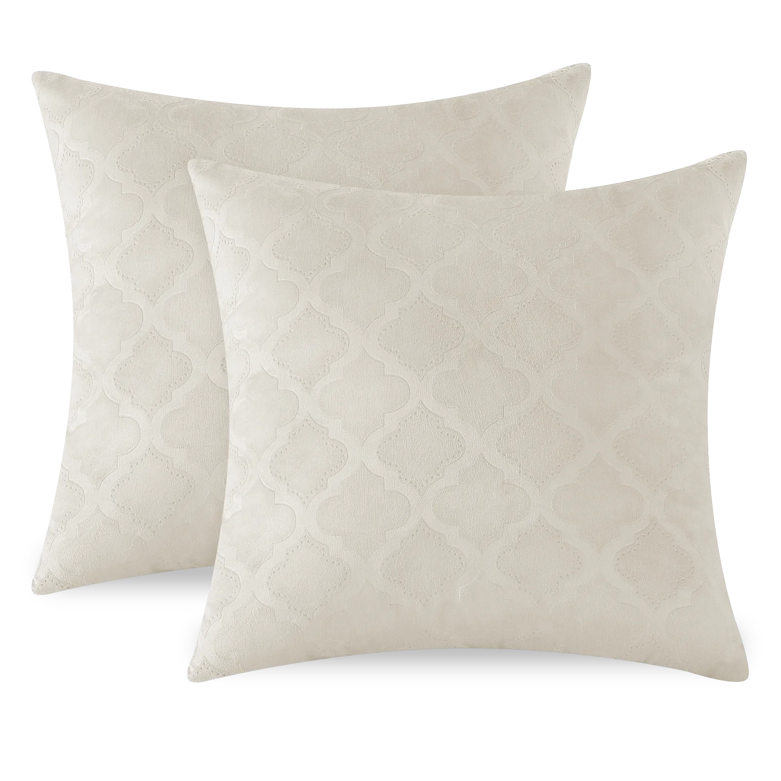 YSTYLE Velvet Sofa Cushion Covers, Decorative Throw Pillow Covers, 2 pcs, Hidden Zipper-Gourd Shape