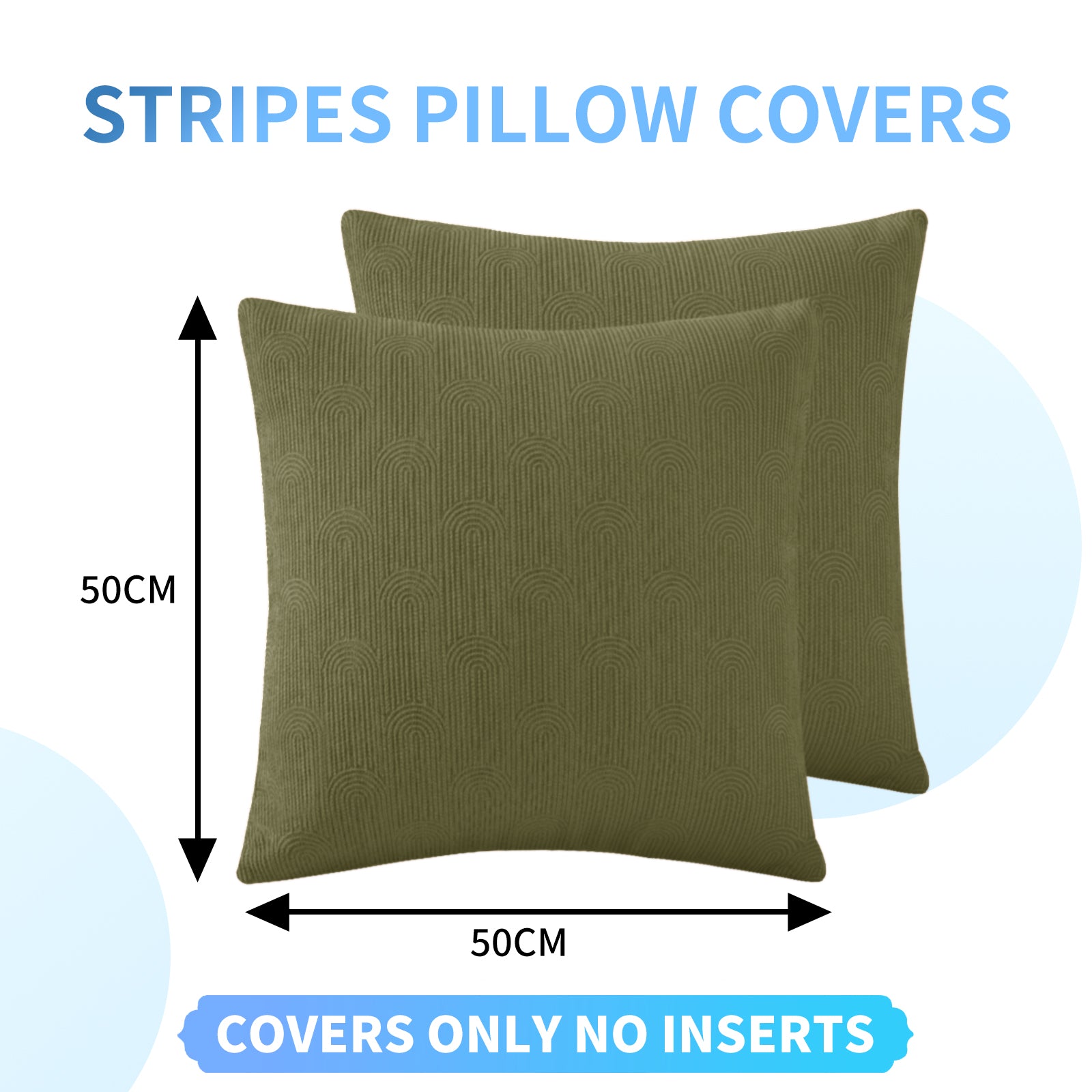 Ystyle Cushion Covers, 50 x 50 cm, Set of 2, Cushions for Sofa with Invisible Zip, Soft Cushion Cover, Modern, Washable, for Chair Bed, Living Room, Bedroom
