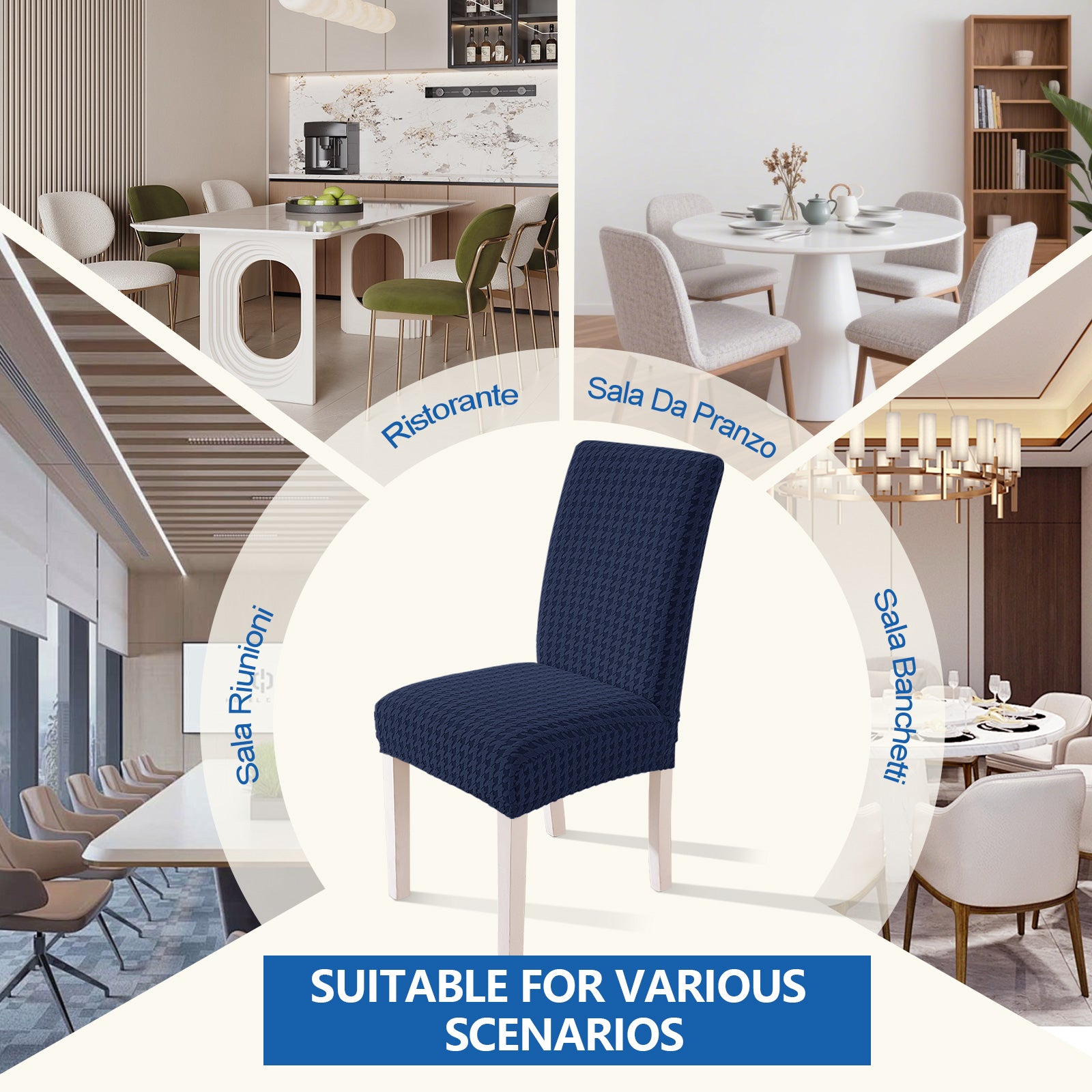 Ystyle 2-Piece Chair Covers with Backrest, Elastic Living Room Kitchen Chair Slipcovers, Universal Stretch Dining Chair Covers, Modern Cat-Scratch Resistant Chair Protectors
