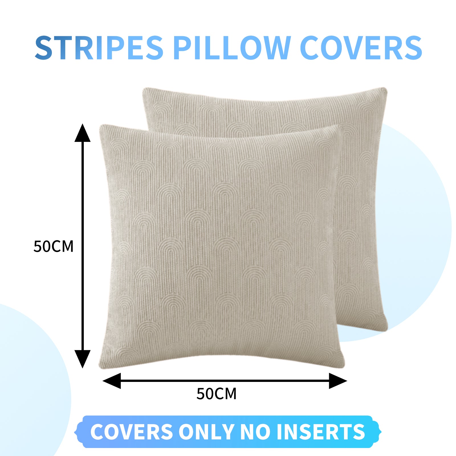 Ystyle Cushion Covers, 50 x 50 cm, Set of 2, Cushions for Sofa with Invisible Zip, Soft Cushion Cover, Modern, Washable, for Chair Bed, Living Room, Bedroom