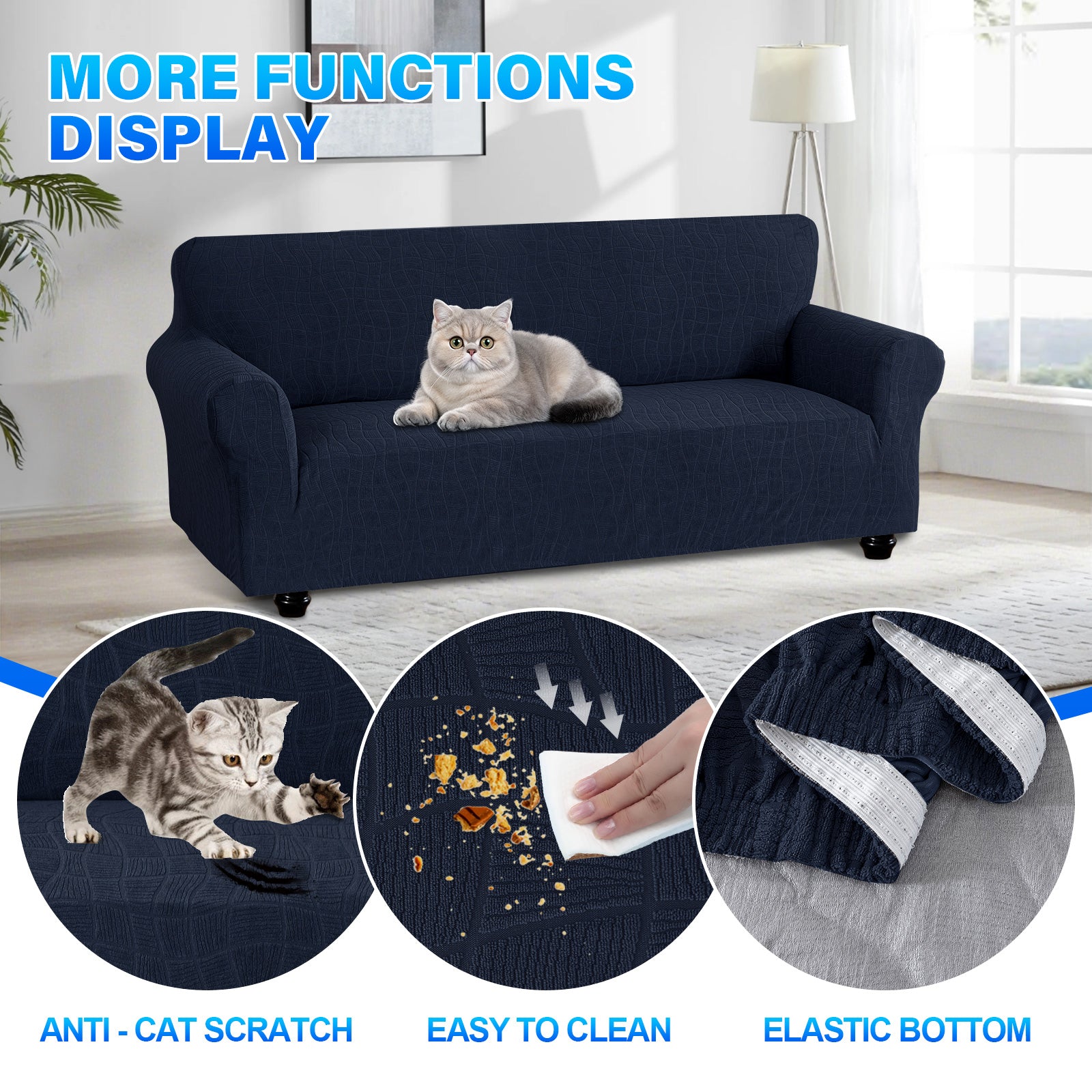 Ystyle Waterproof Stretch 4 Seater Sofa Cover Anti Slip-YSTYLE