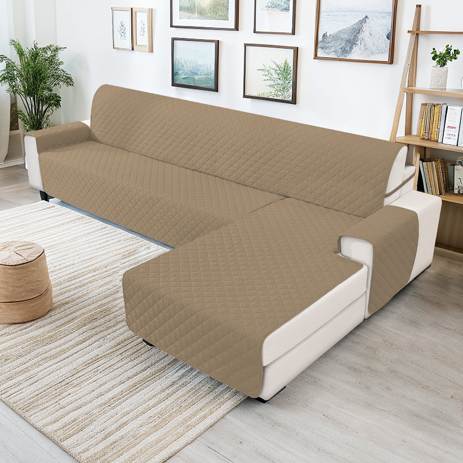 Ystyle Waterproof 4 Seater Corner Sofa Cover Reversible Anti Slip