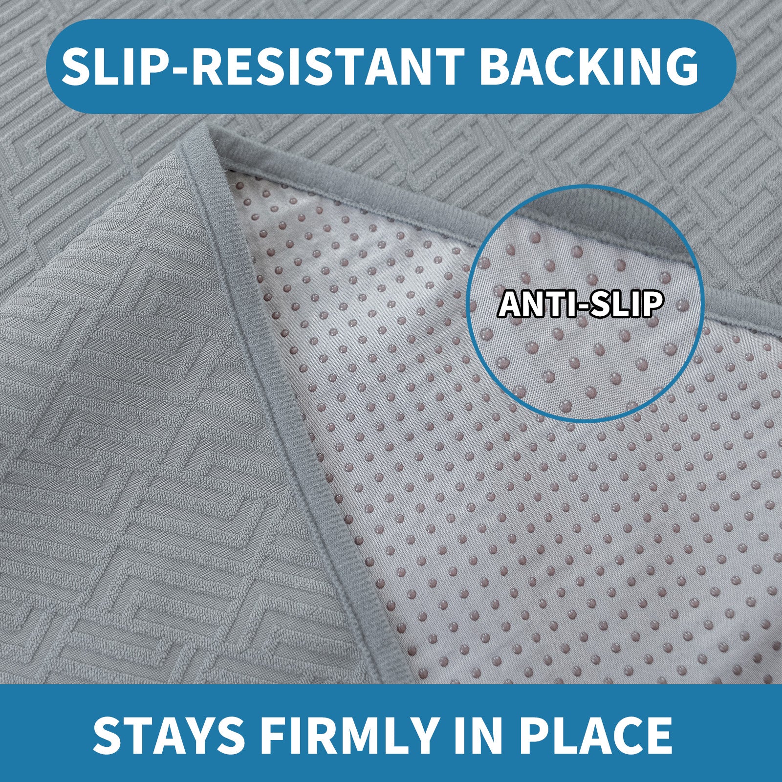 YSTYLE 3 Seater Sofa Cover with Armrests Geometric Pattern Anti Slip-YSTYLE