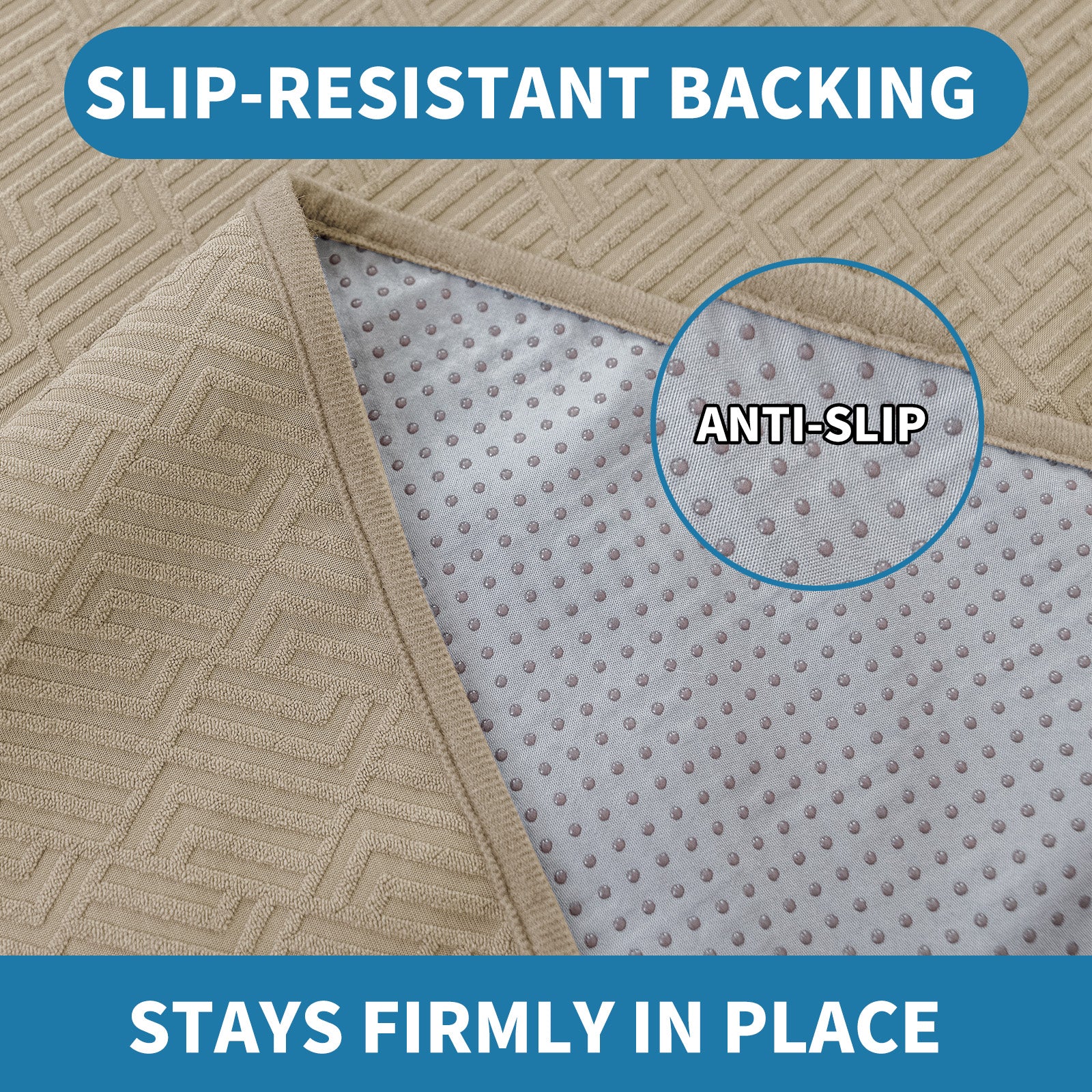 YSTYLE 3 Seater Sofa Cover with Armrests Geometric Pattern Anti Slip-YSTYLE