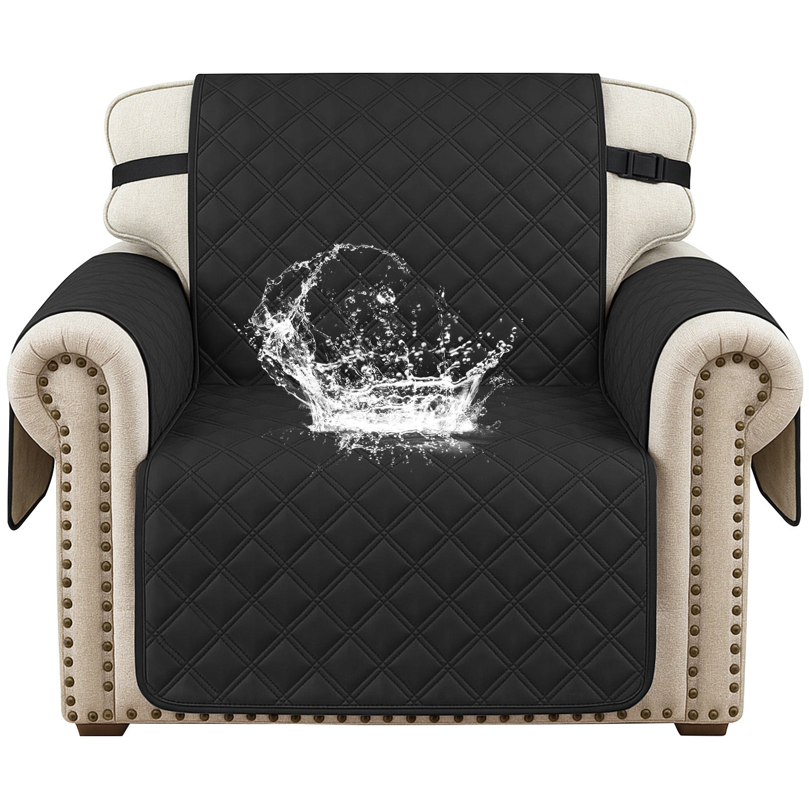 Ystyle 100% Waterproof 1 Seater Armchair Cover with Side Pockets-YSTYLE