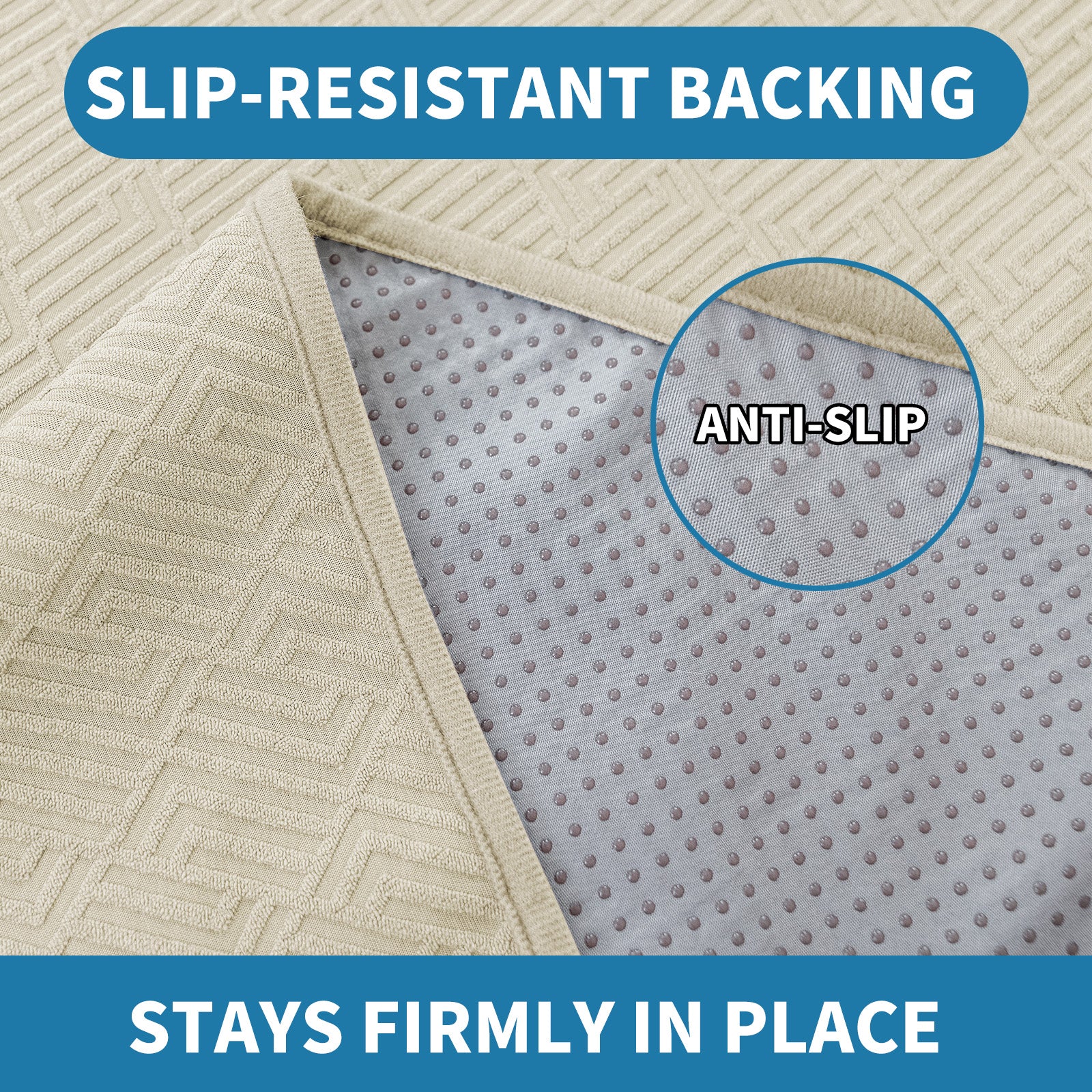 2 Seater Sofa Cover with Armrests in Scratch-Resistant Non-Slip Fabric