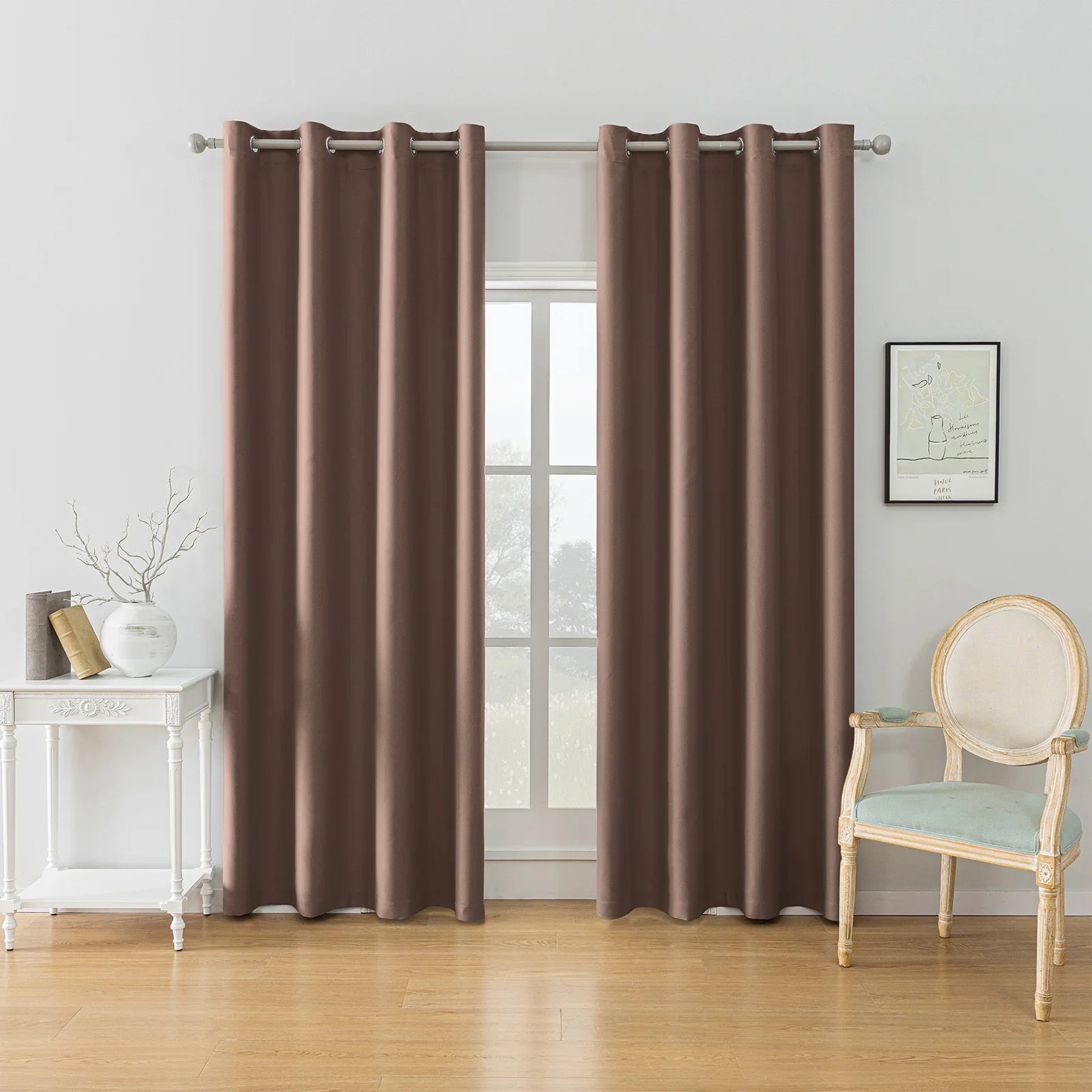 YSTYLE 2 Pieces Waterproof Blackout Curtains Thermal Insulated-YSTYLE