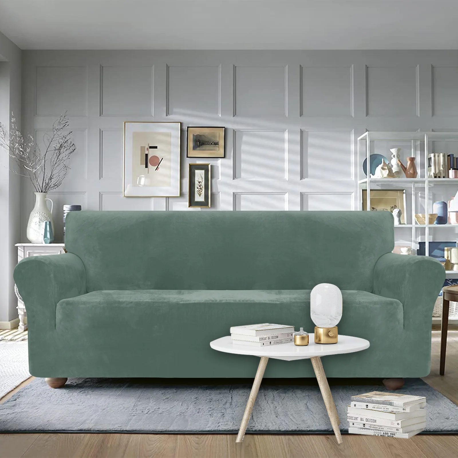 YSTYLE Velvet 3 Seater Sofa Cover – Stretch Fit, Anti-Scratch, Pet-Friendly, Non-Slip, Washable