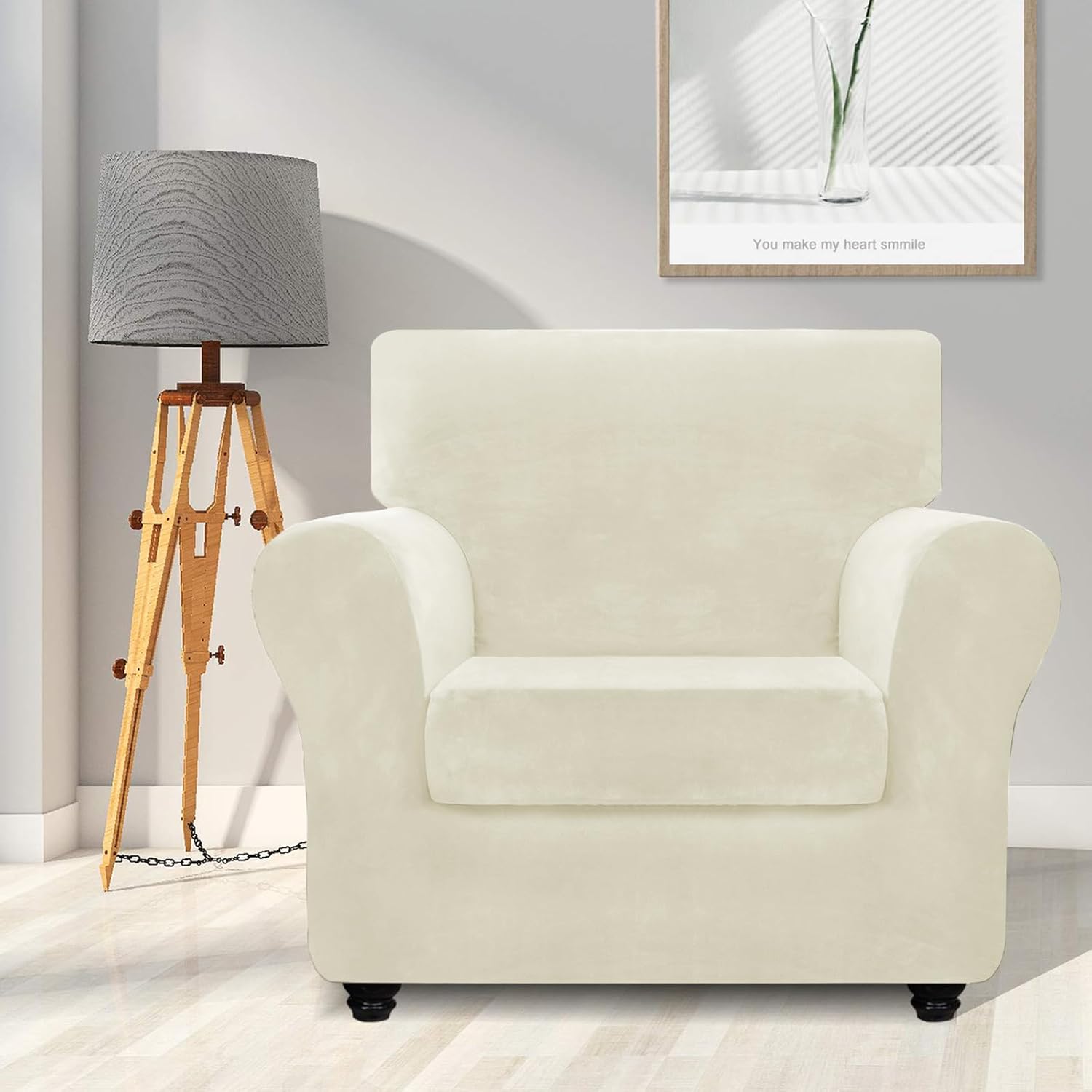 Housse de canapé en velours YSTYLE, housse de canapé antidérapante extensible, protège-meubles