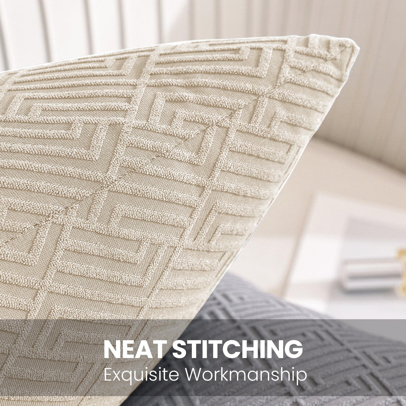 Ystyle Pack of 2 Cushion Covers for Sofa, 50 x 50 cm, Minimalist Colourful Pillowcases, Invisible Zipper, Decorative Pillowcases, Sofa Living Room, Bedroom