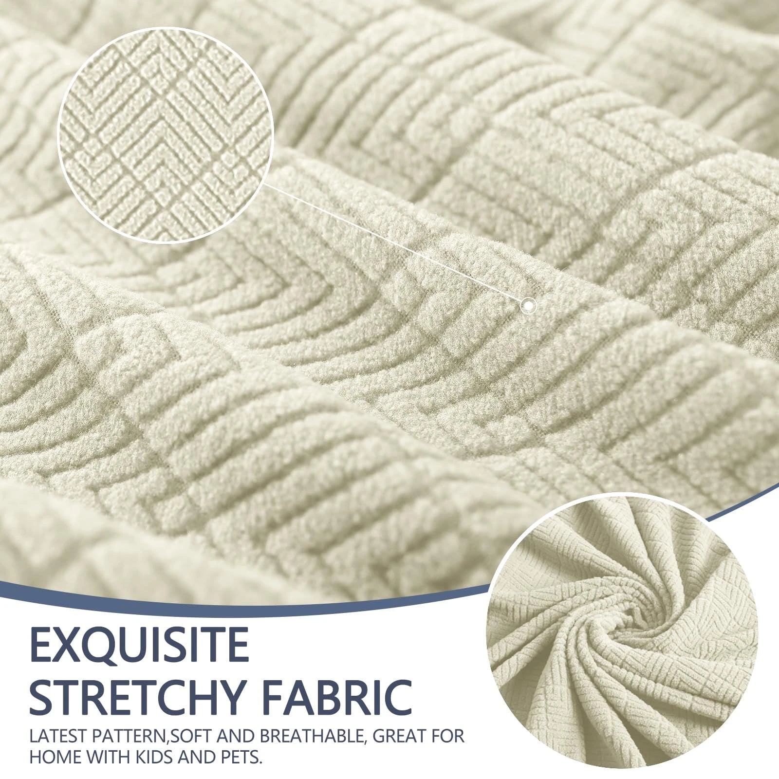 YSTYLE Stretch 1 Seater Sofa Cover with Armrests Anti-Slip Washable-YSTYLE