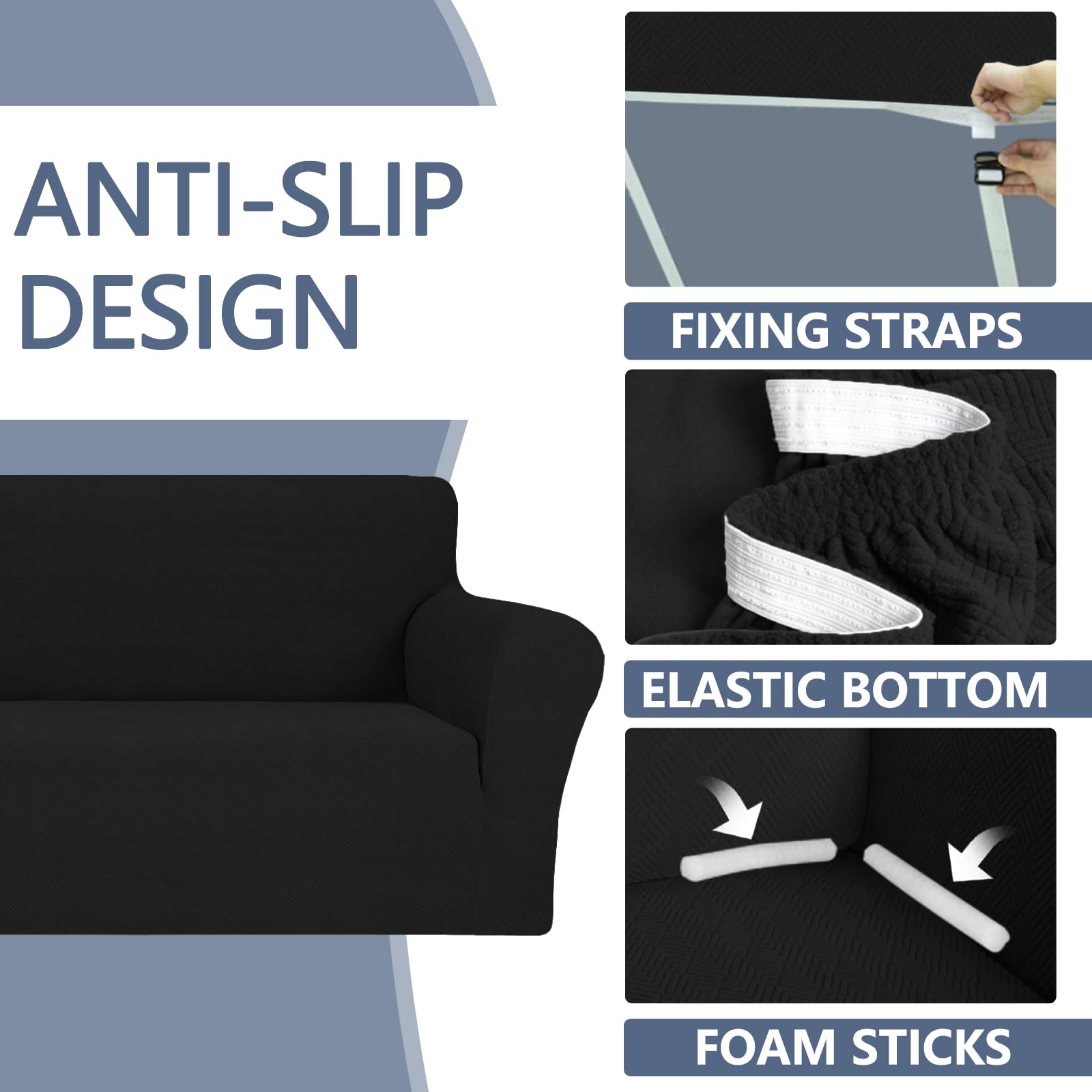 YSTYLE élastique couverture de canapé 4 places with accoudoirs antidérapant lavable