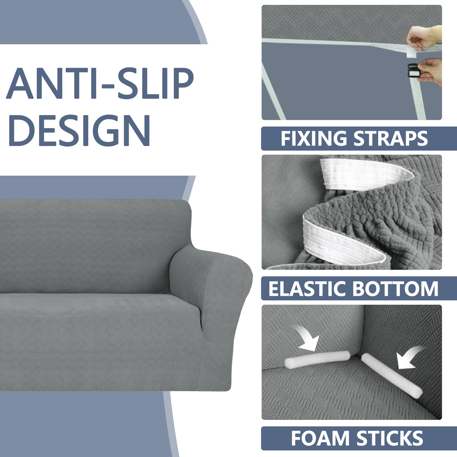 YSTYLE élastique couverture de canapé 4 places with accoudoirs antidérapant lavable