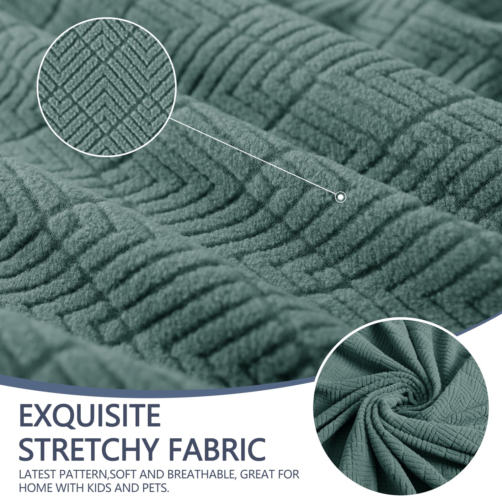 YSTYLE Cubierta de Sofá para 3 Personas – Ajuste Elástico, Antideslizante, Resistente a los Animales Domésticos, Cobertura Completa, Lavable, Diamante