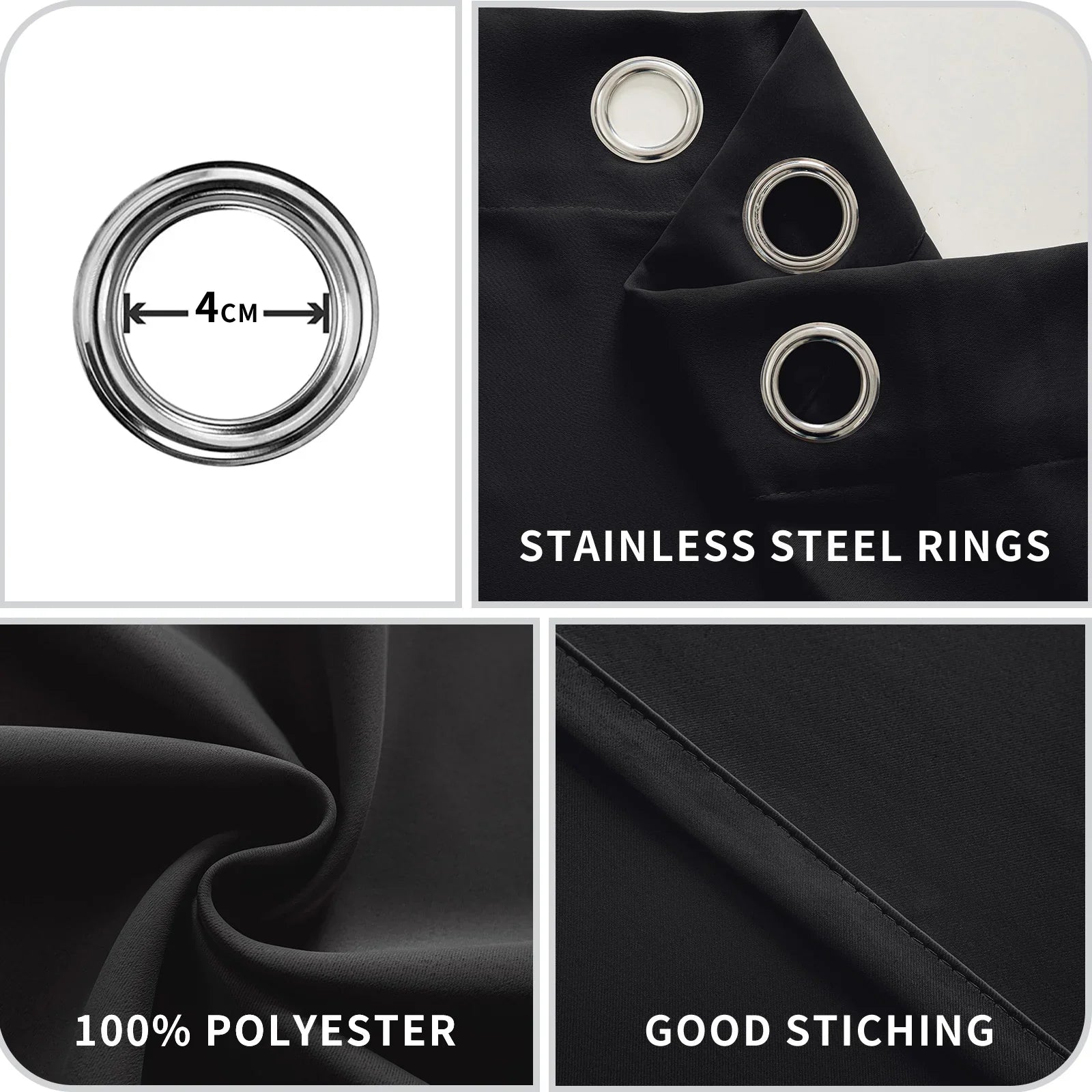 YSTYLE 2 Pieces Waterproof Blackout Curtains Thermal Insulated-YSTYLE