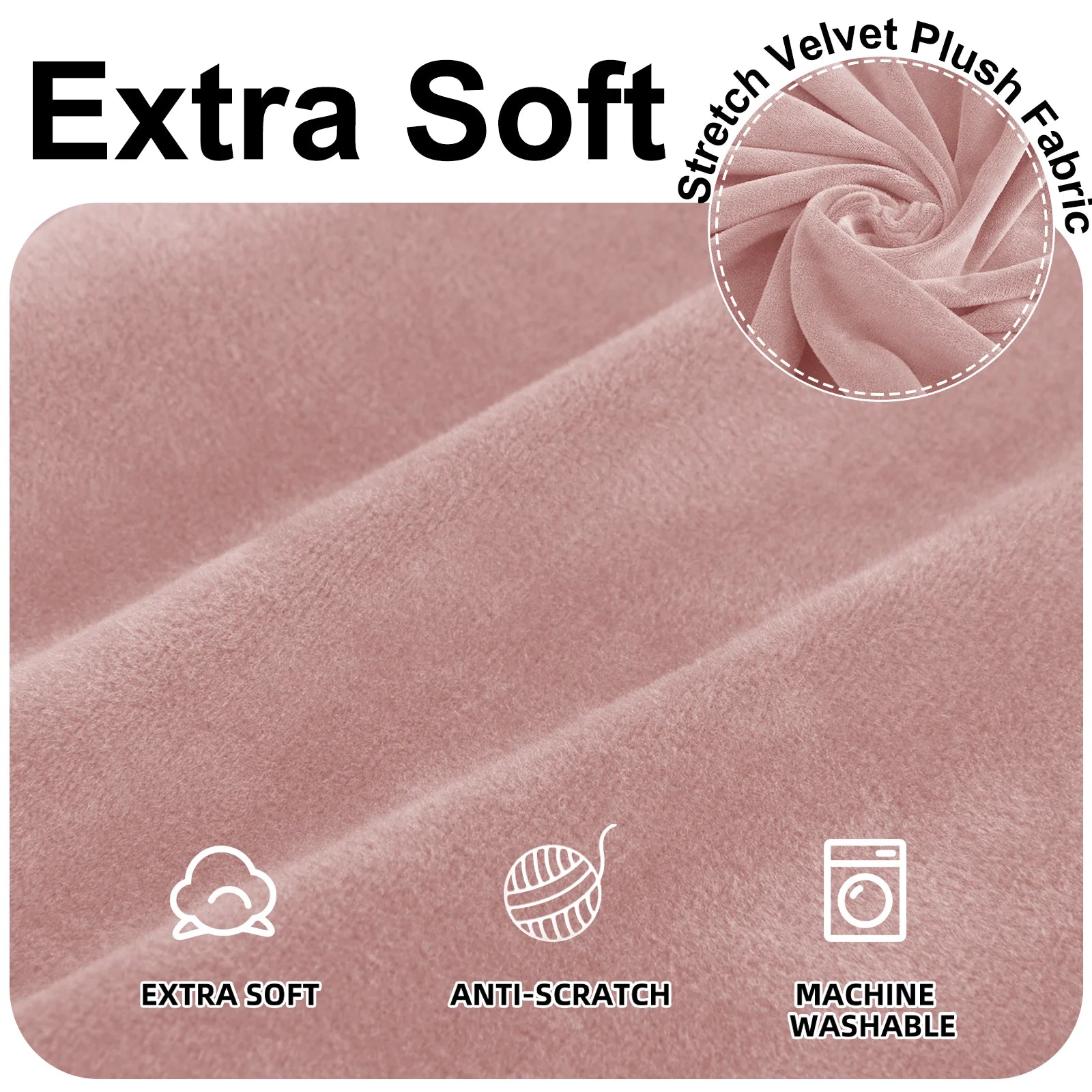 YSTYLE Velvet 1 Seater Sofa Cover – Stretch Fit, Anti-Scratch, Pet-Friendly, Non-Slip, Washable