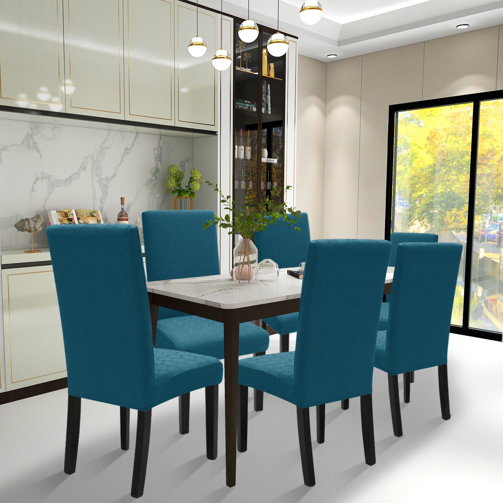 YSTYLE 6 Pieces Stretch Chair Covers With Backrest Soft Fabric-YSTYLE