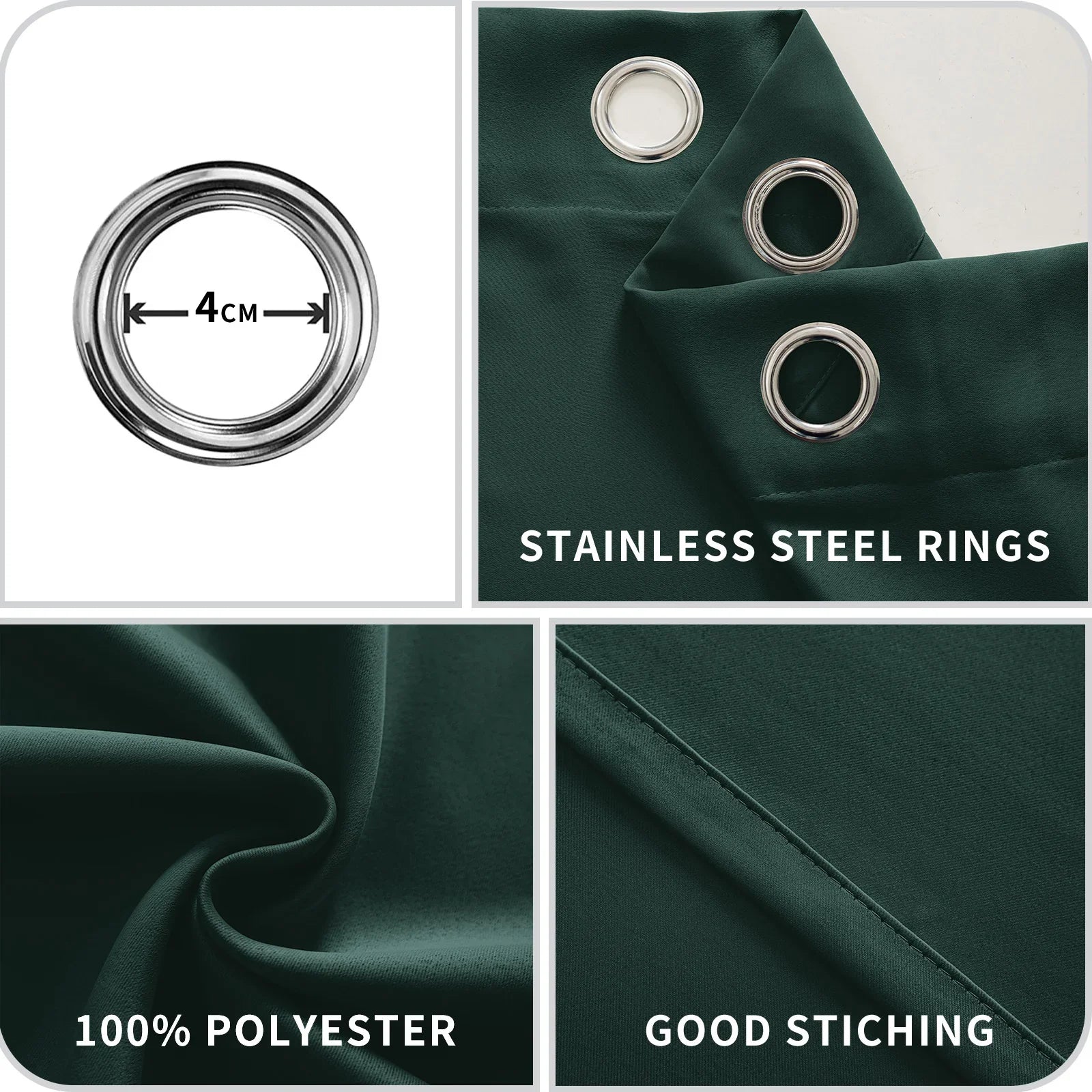 YSTYLE 2 Pieces Waterproof Blackout Curtains Thermal Insulated-YSTYLE