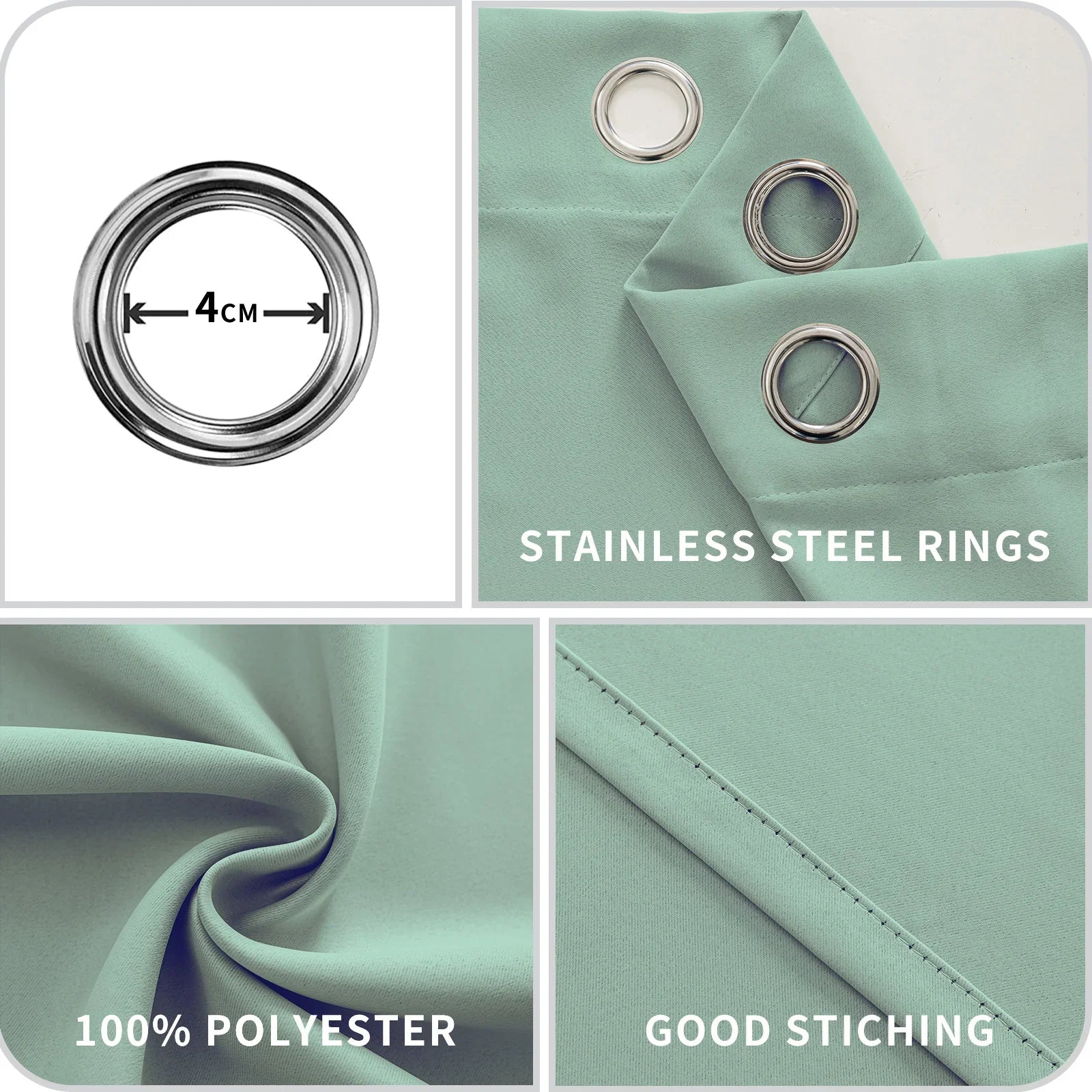 YSTYLE 2 Pieces Waterproof Blackout Curtains Thermal Insulated-YSTYLE