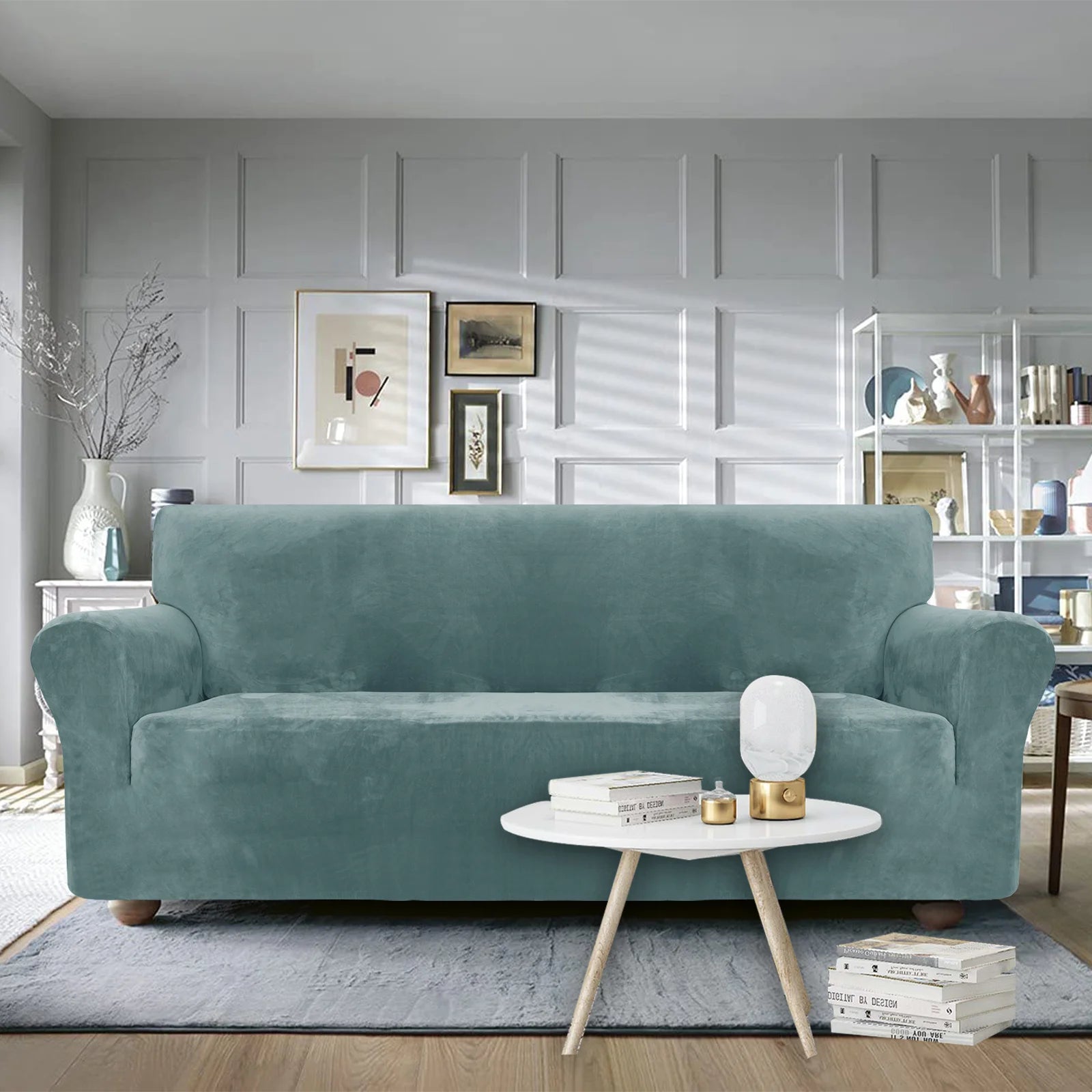 YSTYLE Velvet 3 Seater Sofa Cover – Stretch Fit, Anti-Scratch, Pet-Friendly, Non-Slip, Washable