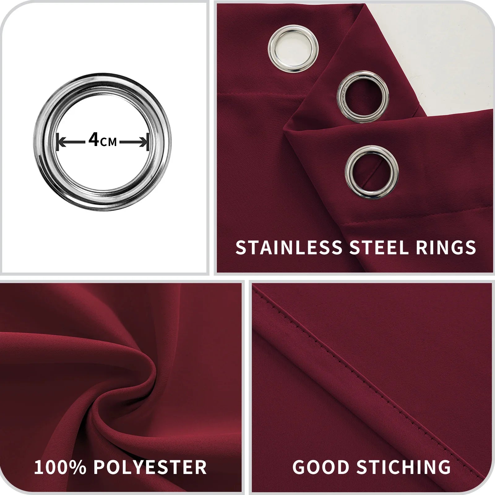 YSTYLE 2 Pieces Waterproof Blackout Curtains Thermal Insulated-YSTYLE