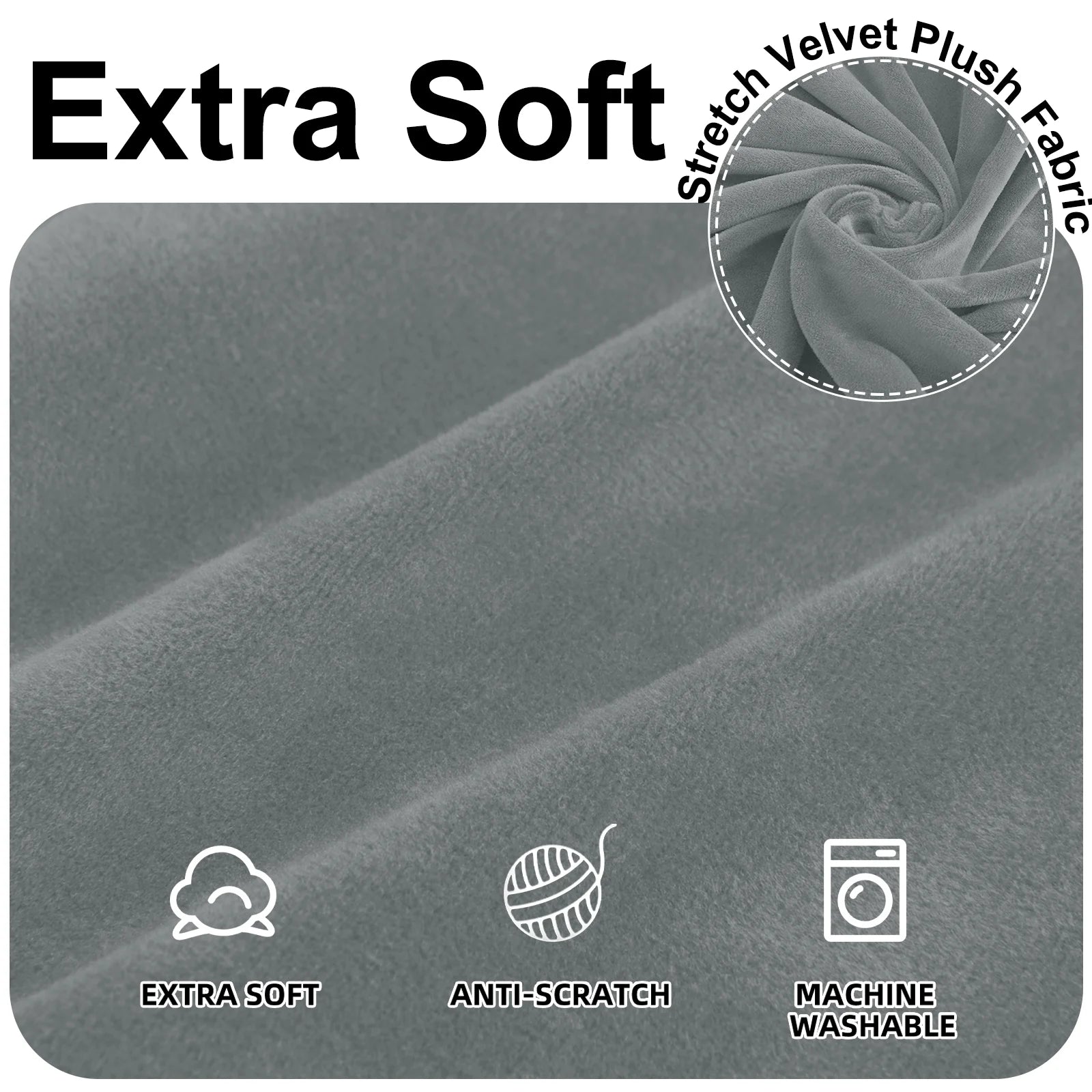 YSTYLE Velvet 1 Seater Sofa Cover – Stretch Fit, Anti-Scratch, Pet-Friendly, Non-Slip, Washable