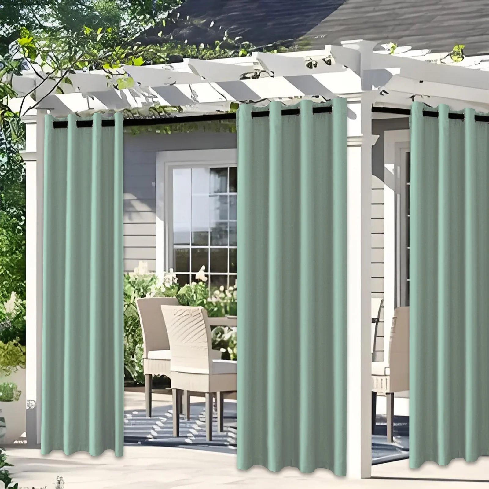 YSTYLE 2 Pieces Waterproof Blackout Curtains Thermal Insulated-YSTYLE