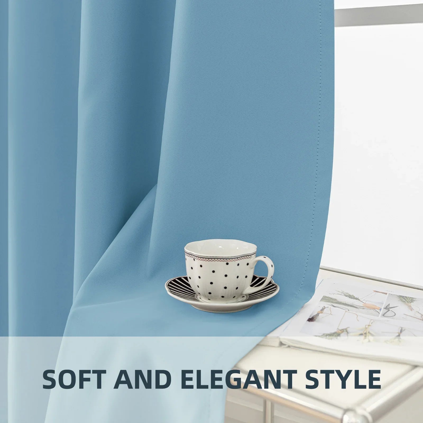 YSTYLE 2 Pieces Waterproof Blackout Curtains Thermal Insulated-YSTYLE