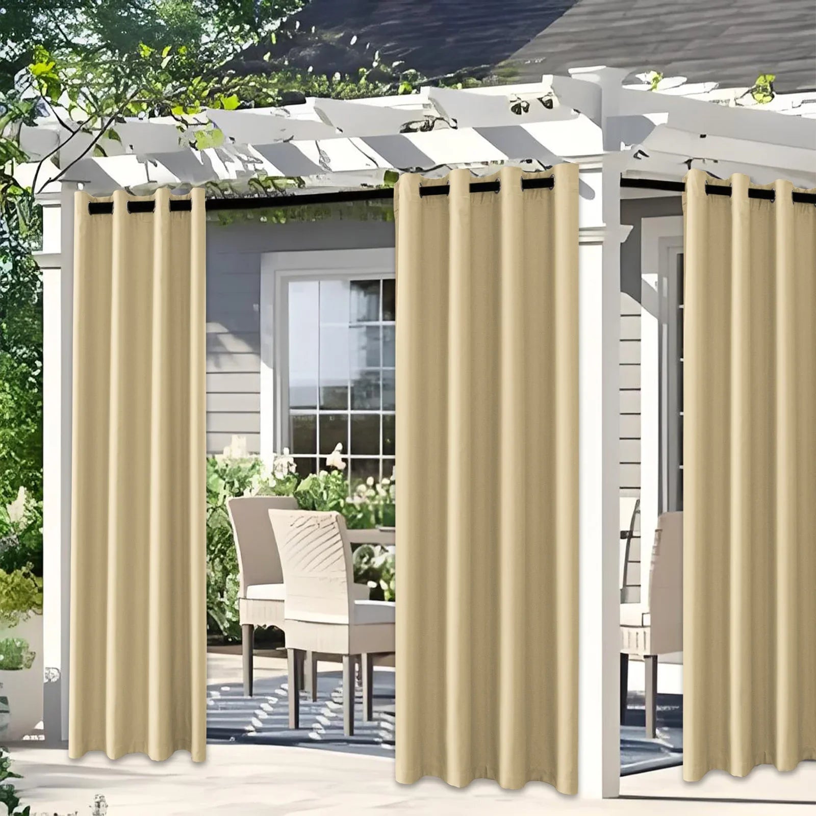 YSTYLE 2 Pieces Waterproof Blackout Curtains Thermal Insulated-YSTYLE