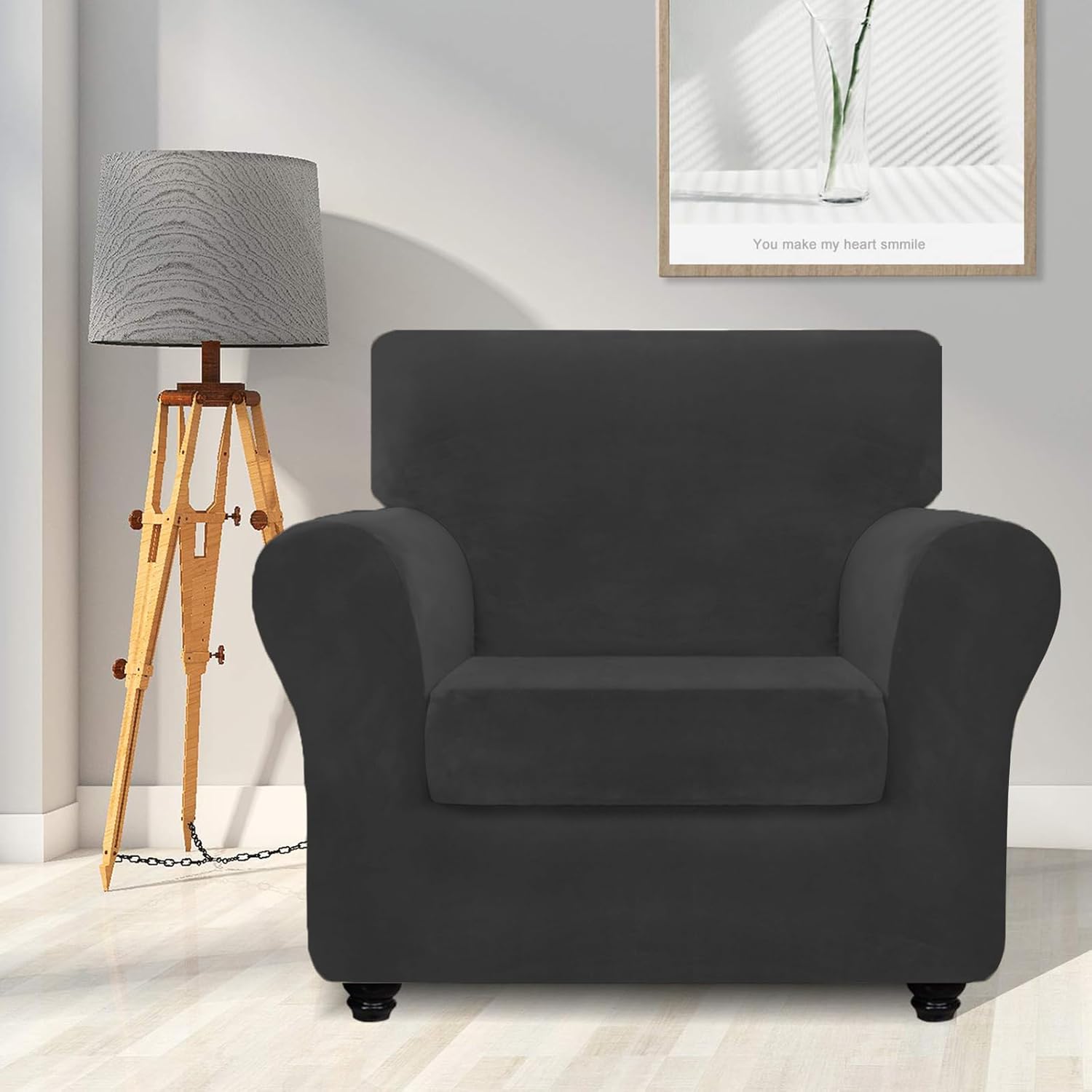 Housse de canapé en velours YSTYLE, housse de canapé antidérapante extensible, protège-meubles