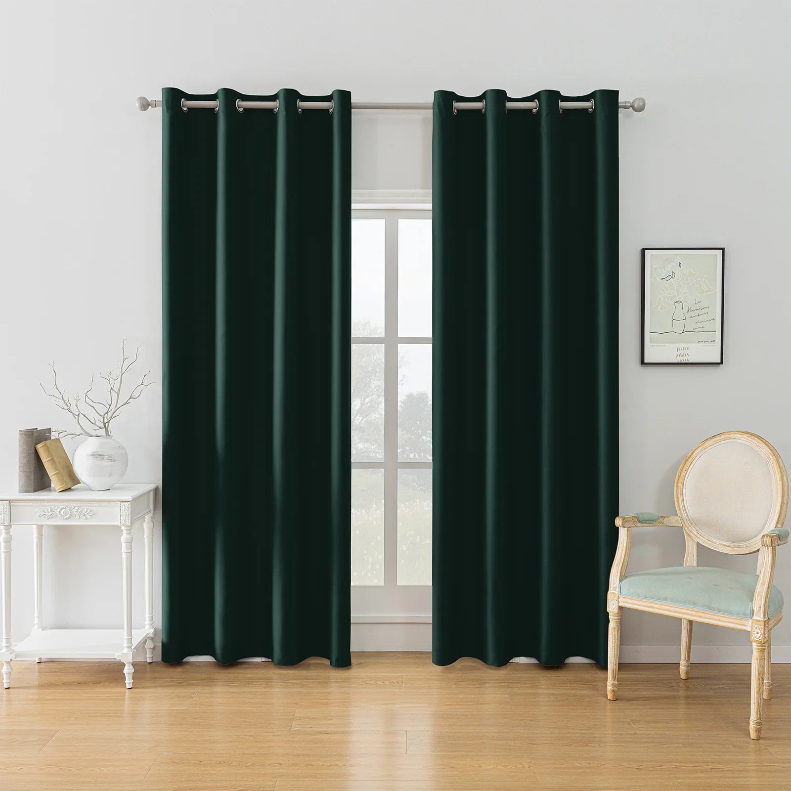 YSTYLE 2 Pieces Waterproof Blackout Curtains Thermal Insulated-YSTYLE