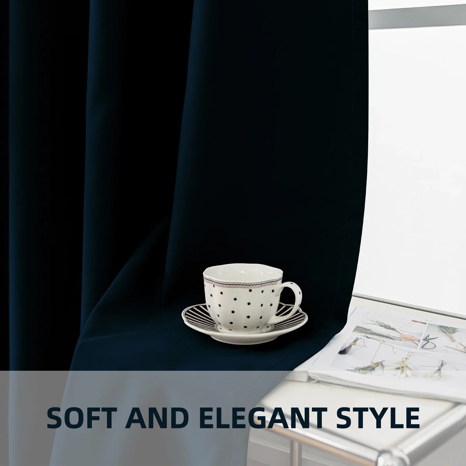 YSTYLE 2 Pieces Waterproof Blackout Curtains Thermal Insulated-YSTYLE