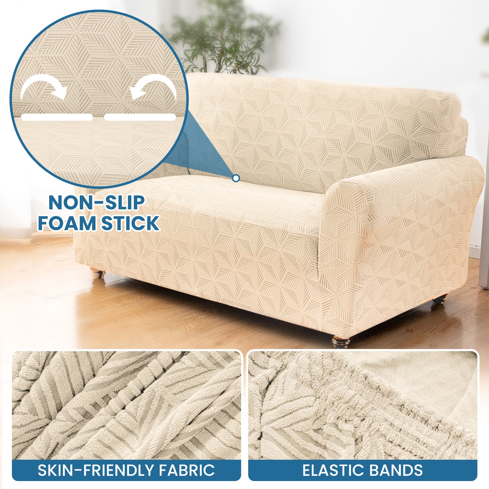 Ystyle 2-Seater Sofa Cover with Armrests, Stretch Sofa Cover, Universal Anti-Scratch Sofa Cover for Cats and Dogs, Non-Slip Sofa Cover, Washable Stain-Resistant Sofa Cover