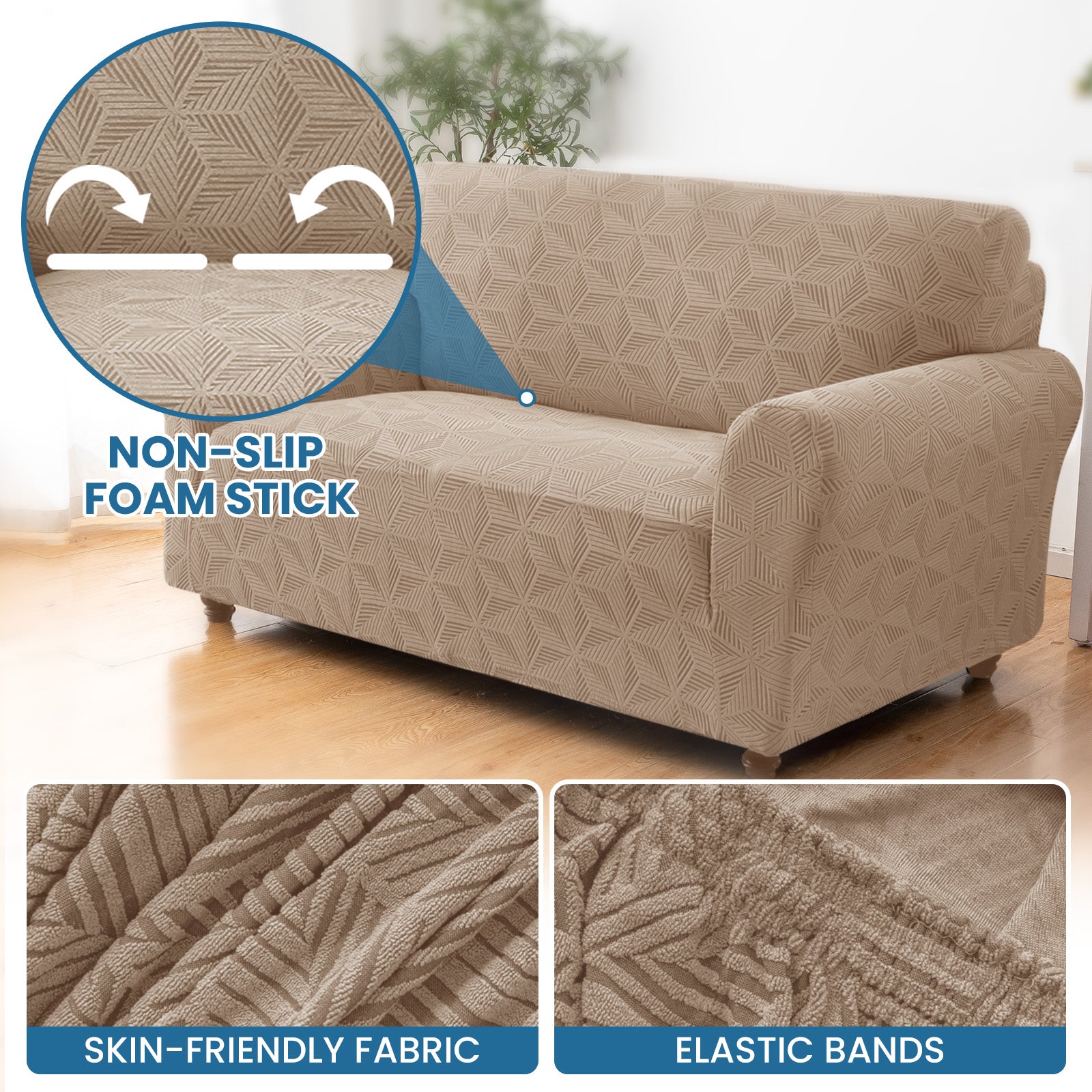 Ystyle 2-Seater Sofa Cover with Armrests, Stretch Sofa Cover, Universal Anti-Scratch Sofa Cover for Cats and Dogs, Non-Slip Sofa Cover, Washable Stain-Resistant Sofa Cover