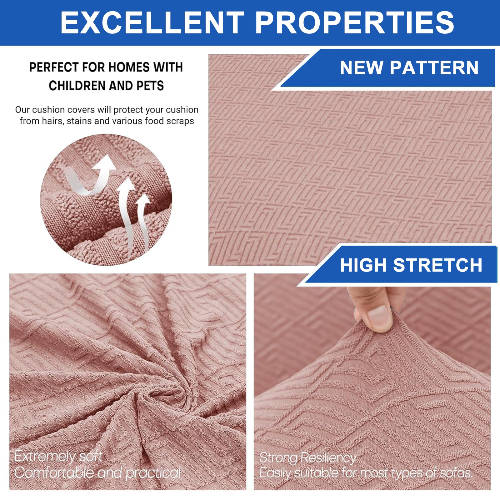 YSTYLE 6 Pieces Stretch Chair Covers With Backrest Soft Fabric