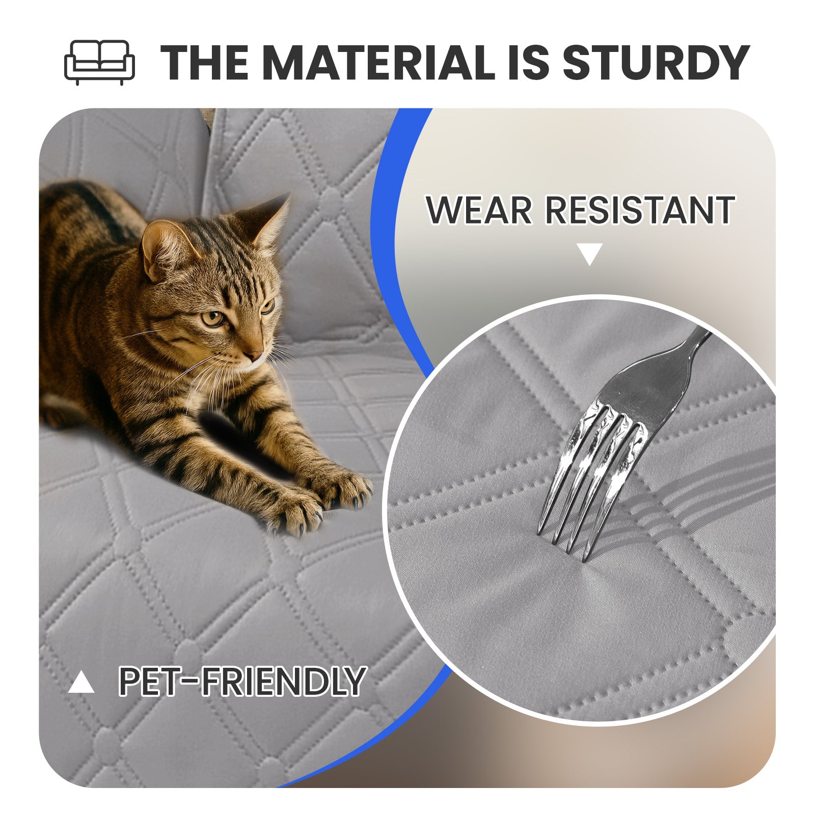 Ystyle Waterproof 3 Seater Corner Sofa Cover Reversible 225 cm