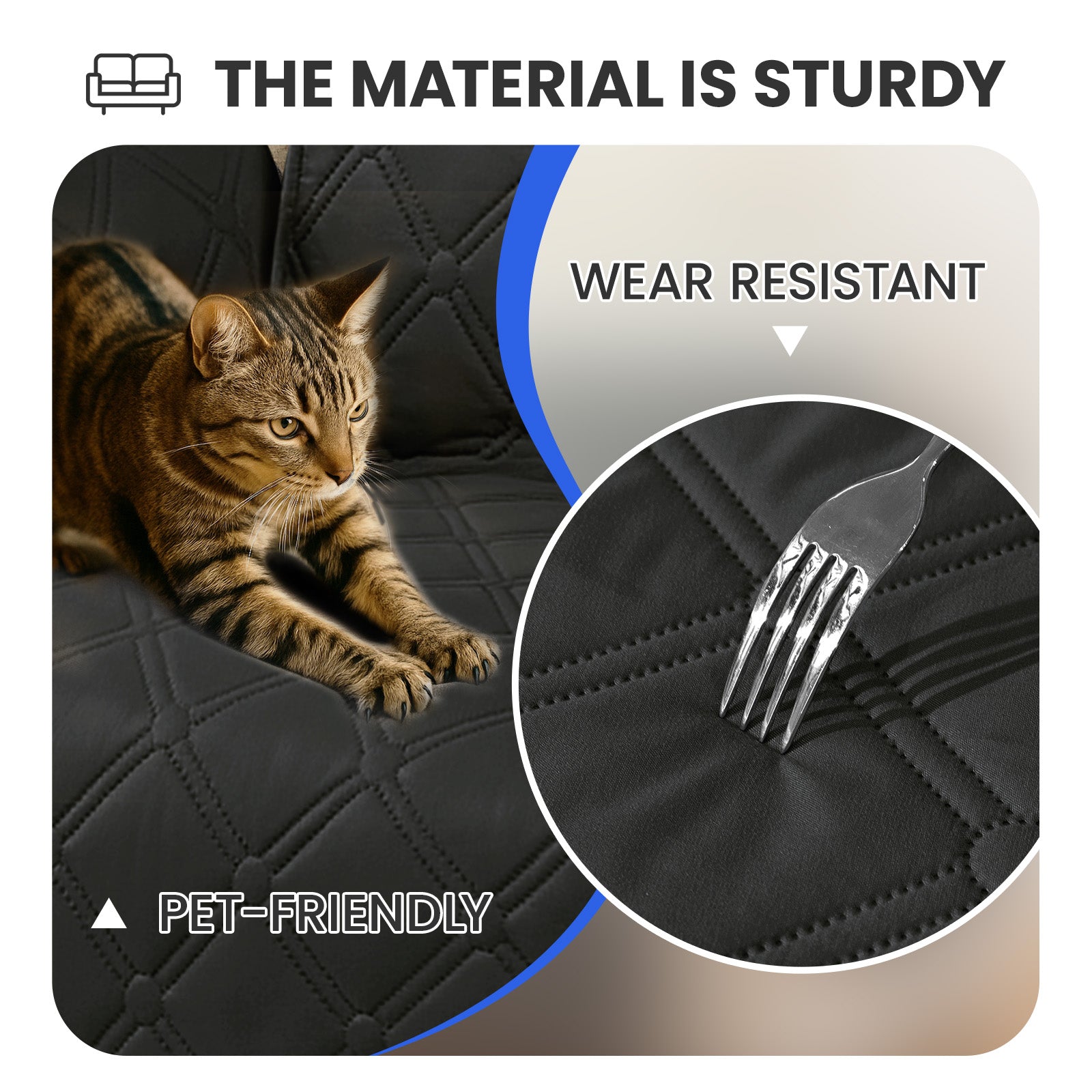 Ystyle Waterproof 3 Seater Corner Sofa Cover Reversible 225 cm