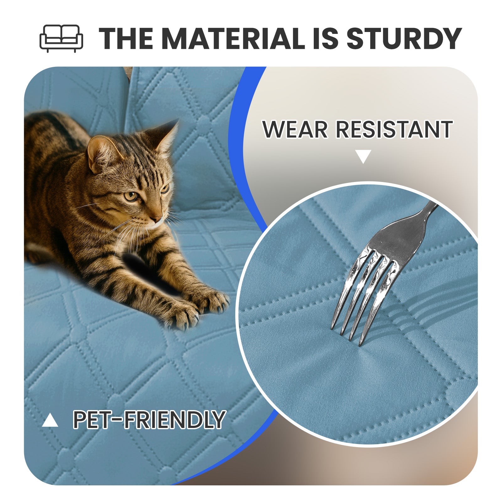 Ystyle Waterproof 3 Seater Corner Sofa Cover Reversible 225 cm