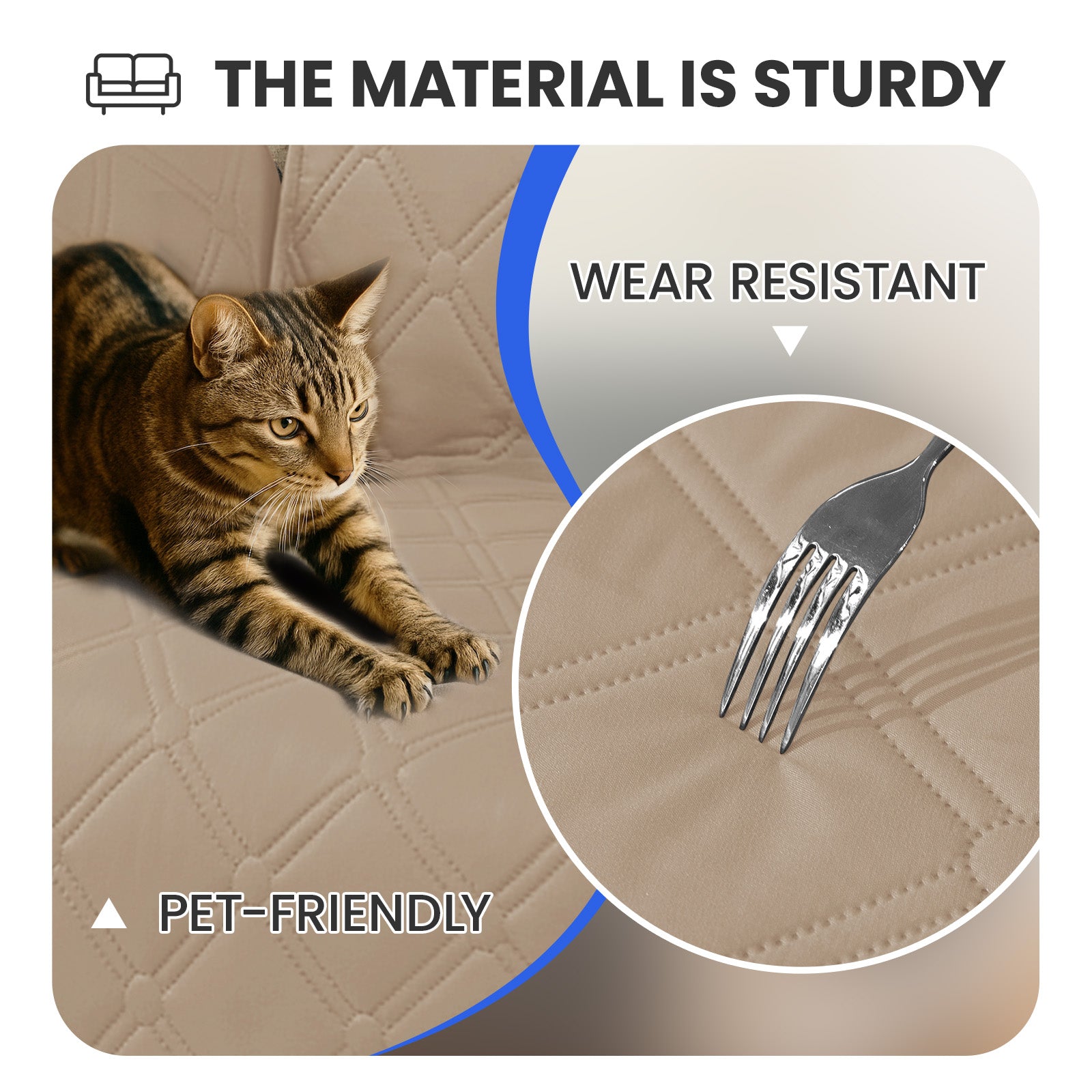 Ystyle Waterproof 3 Seater Corner Sofa Cover Reversible 225 cm