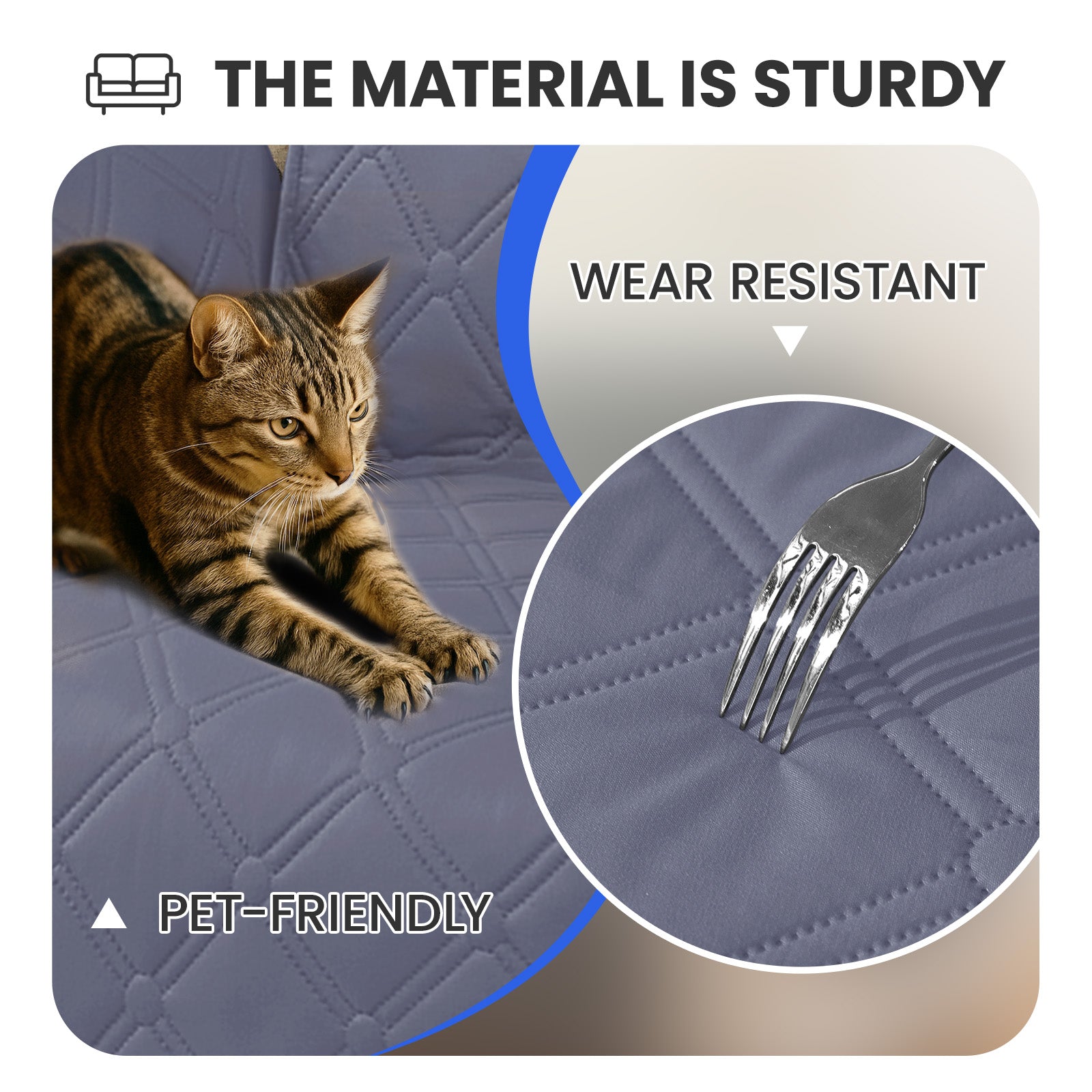 Ystyle Waterproof 3 Seater Corner Sofa Cover Reversible 225 cm