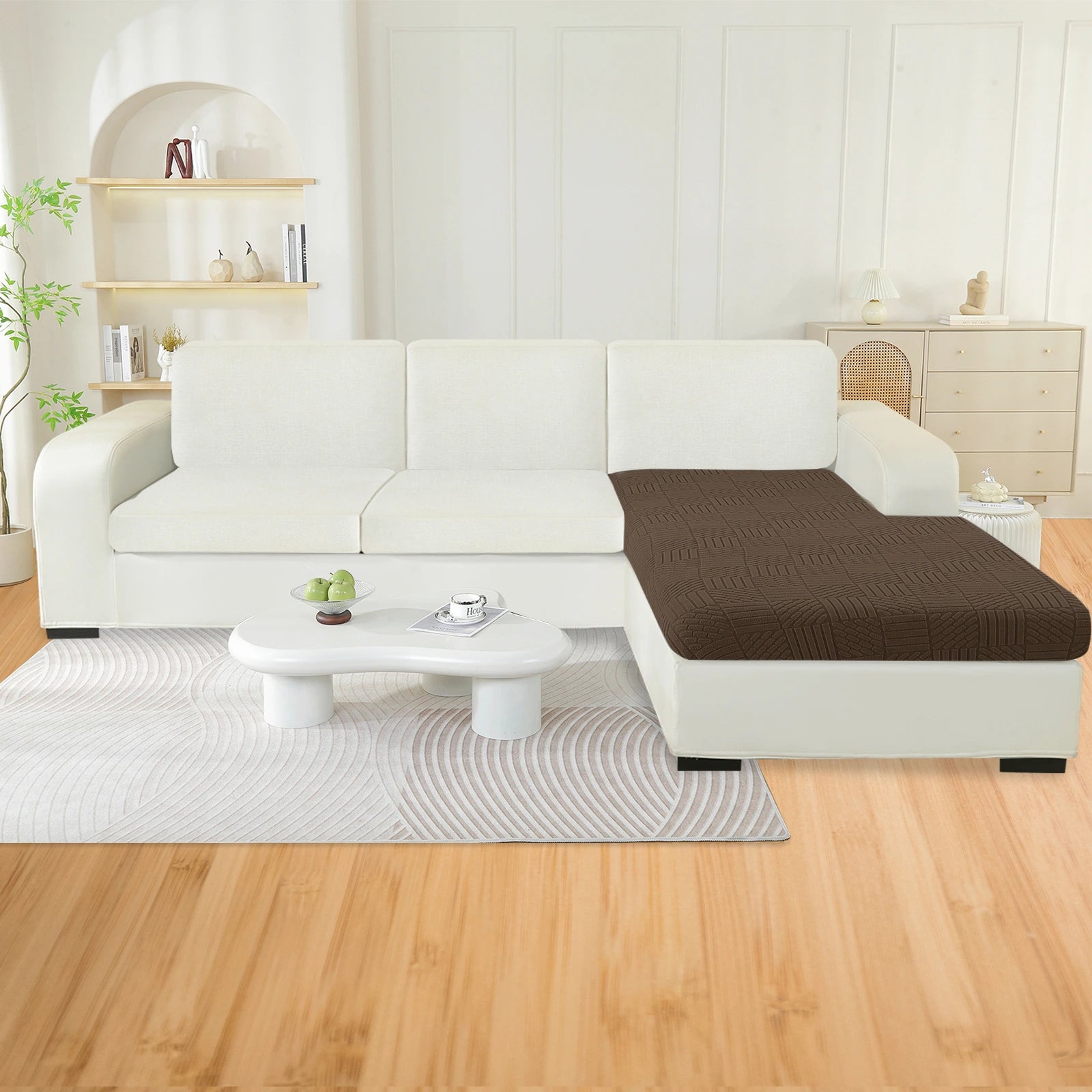 YSTYLE L-Shape Sofa Cushion Cover – Stretch Fit, Elastic Bottom, Universal Use, Anti-Slip, Full Protection-Five Line